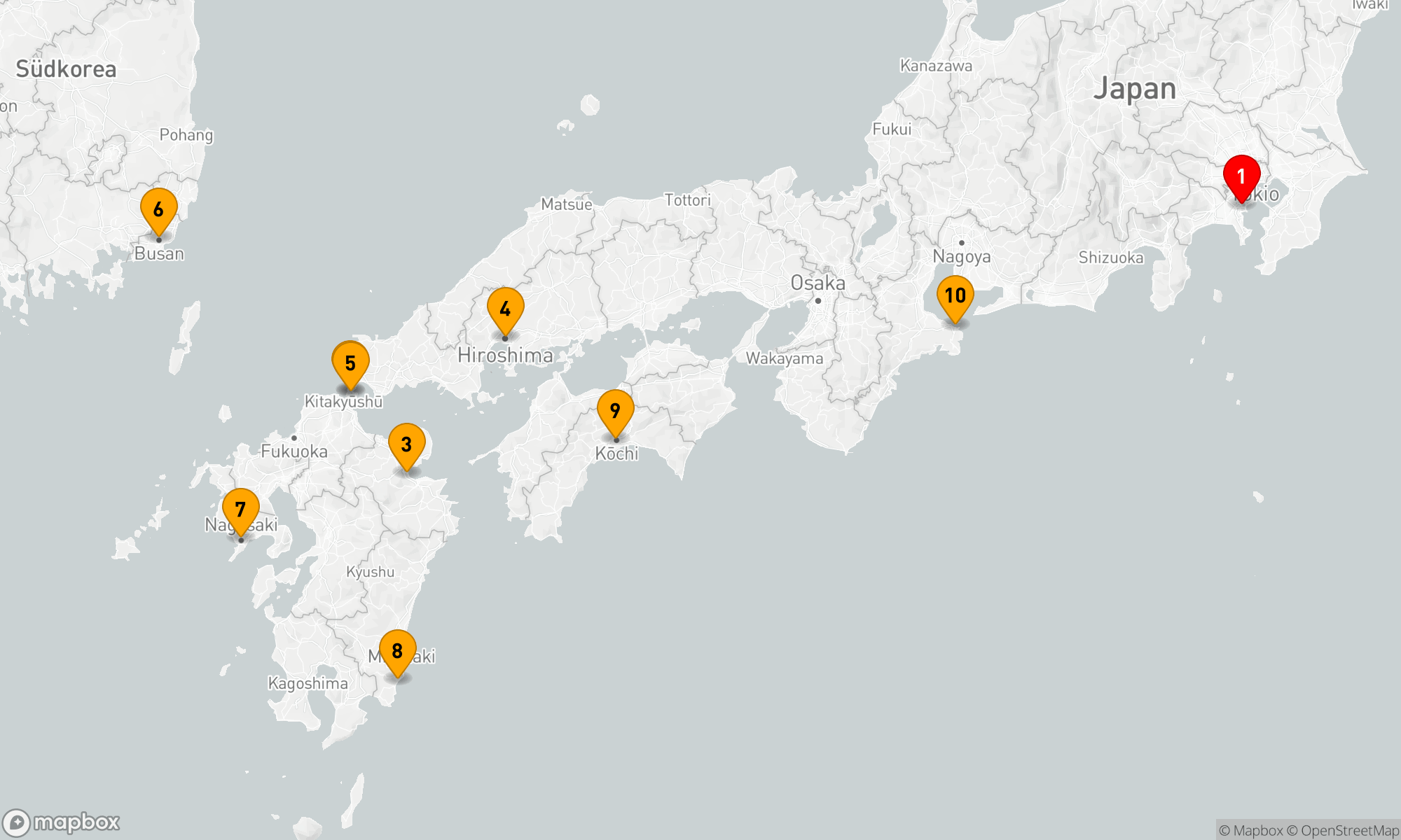 Route 10 Nächte - Japan-Forscher
