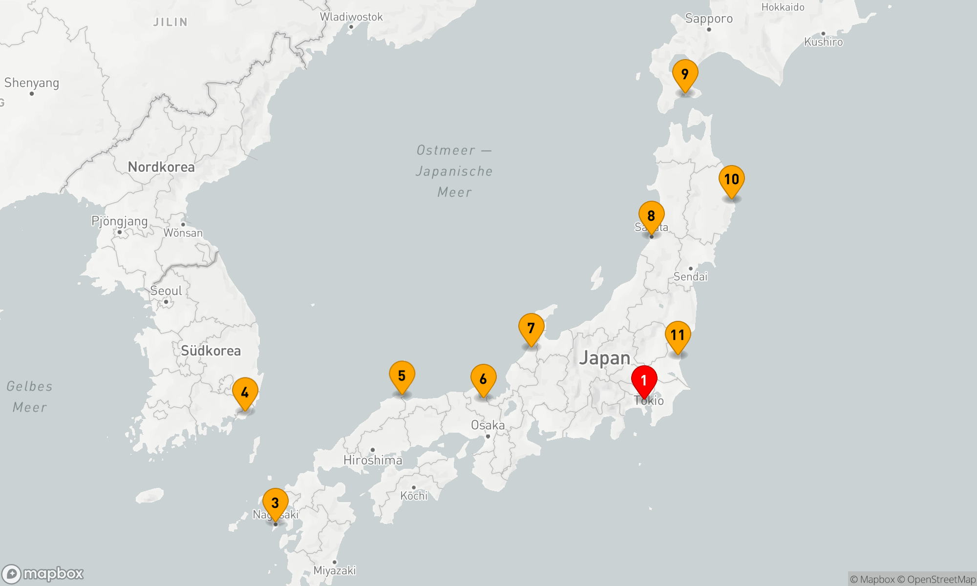 Route 11 Nächte - Kreis Japan Frühling Blumen