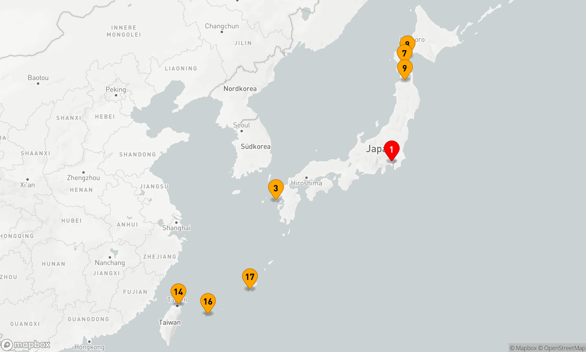 Route 19 Nächte - Hokkaido Frühlingsblumen mit Okinawa & Taiwan