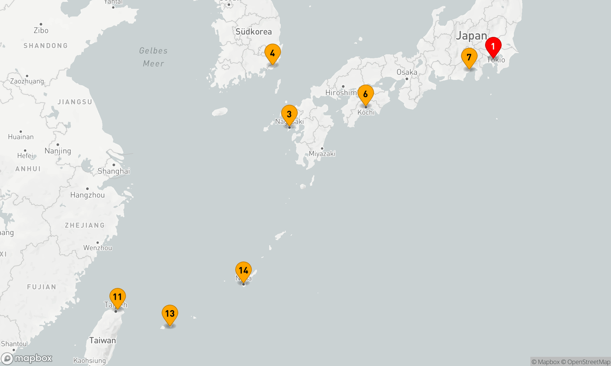 Route 16 Nächte - Großes Japan mit Okinawa & Taiwan