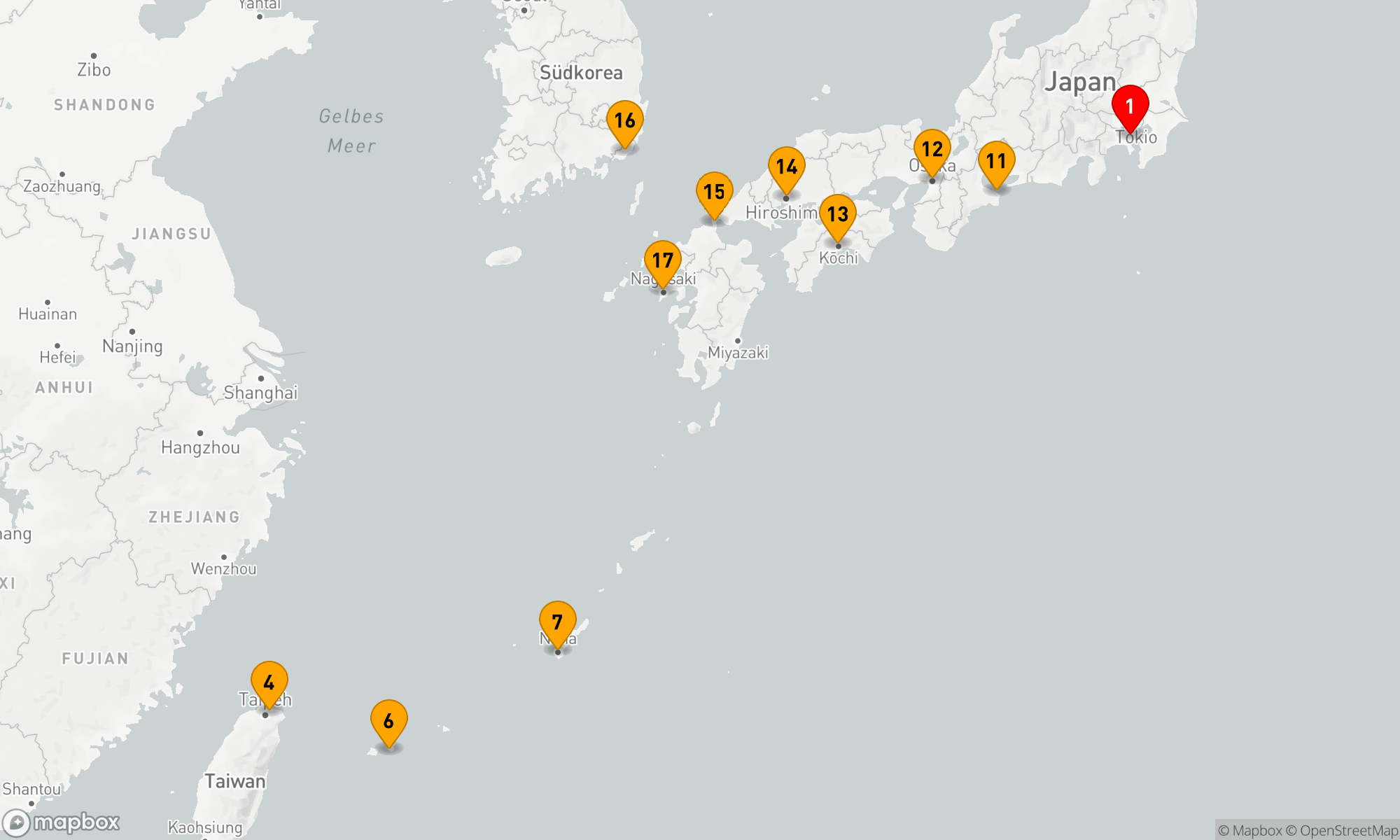 Route 18 Nächte - Großes Japan mit Okinawa & Taiwan