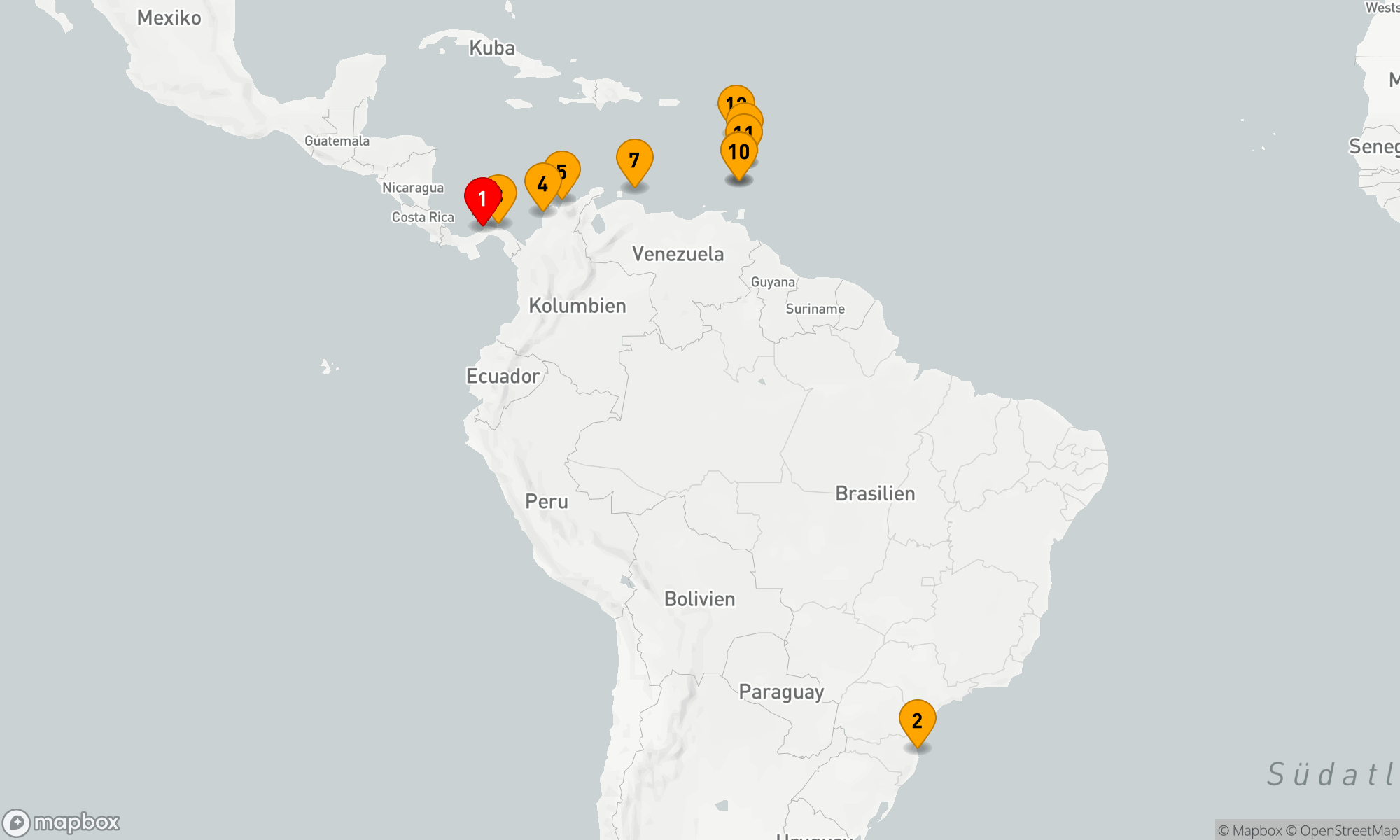 Route 12 Nächte - Panama,  Kolumbien und karibische Inseln