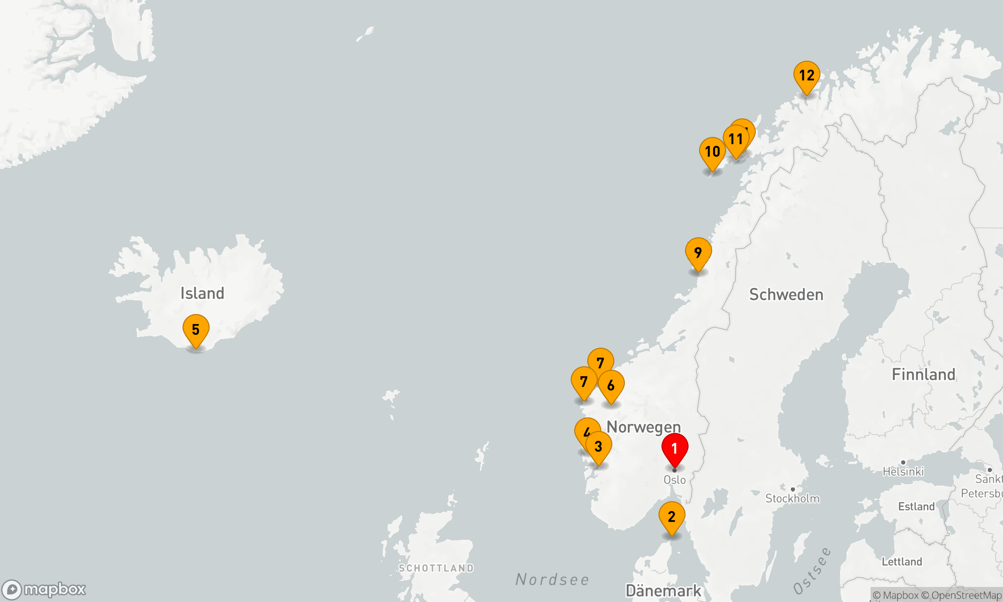 Route 11 Nächte - Nordische Traumreise