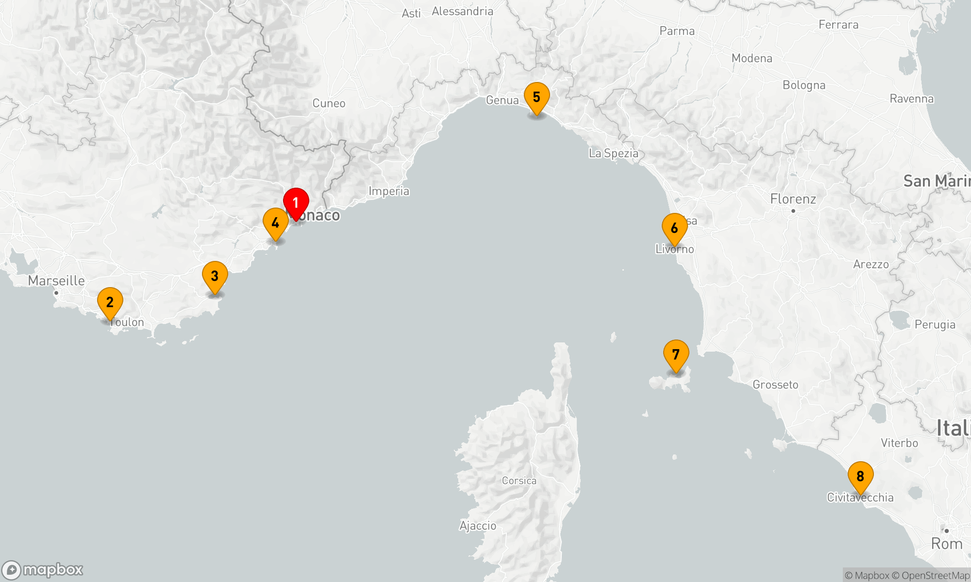 Route 7 Nächte - Mediterrane Träume: Von der Côte d'Azur zur Ewigen Stadt