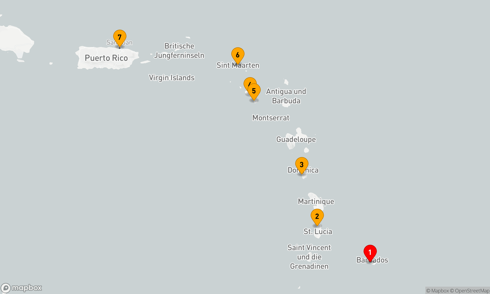 Route 6 Nächte - OSTKARIBISCHE KREUZFAHRT: SAINT LUCIA,  DOMINICA & SINT MAARTEN