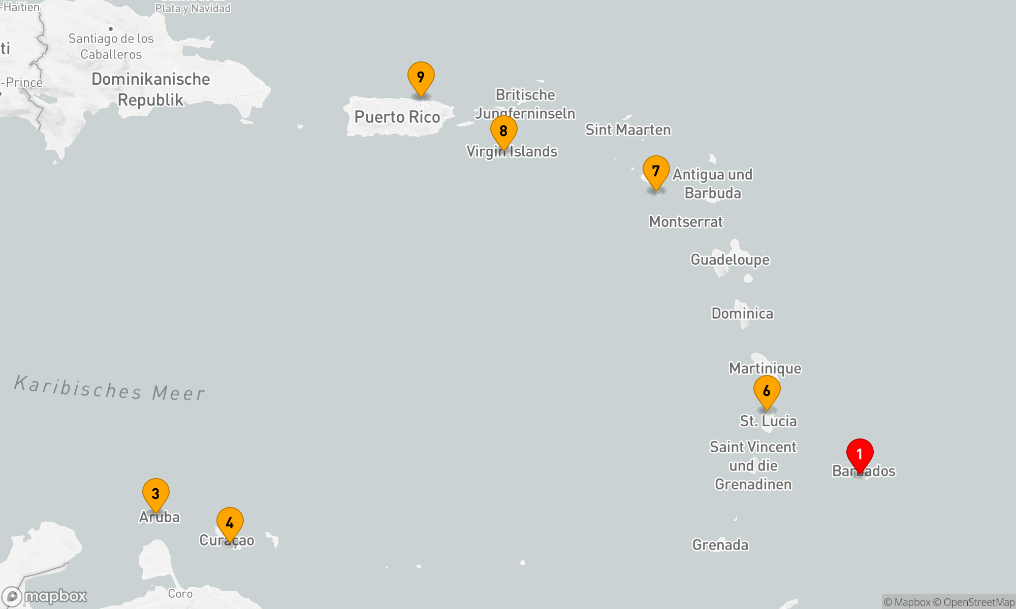 Route 8 Nächte - KREUZFAHRT ZU SILVESTER: ARUBA,  SAINT LUCIA & SAINT CROIX