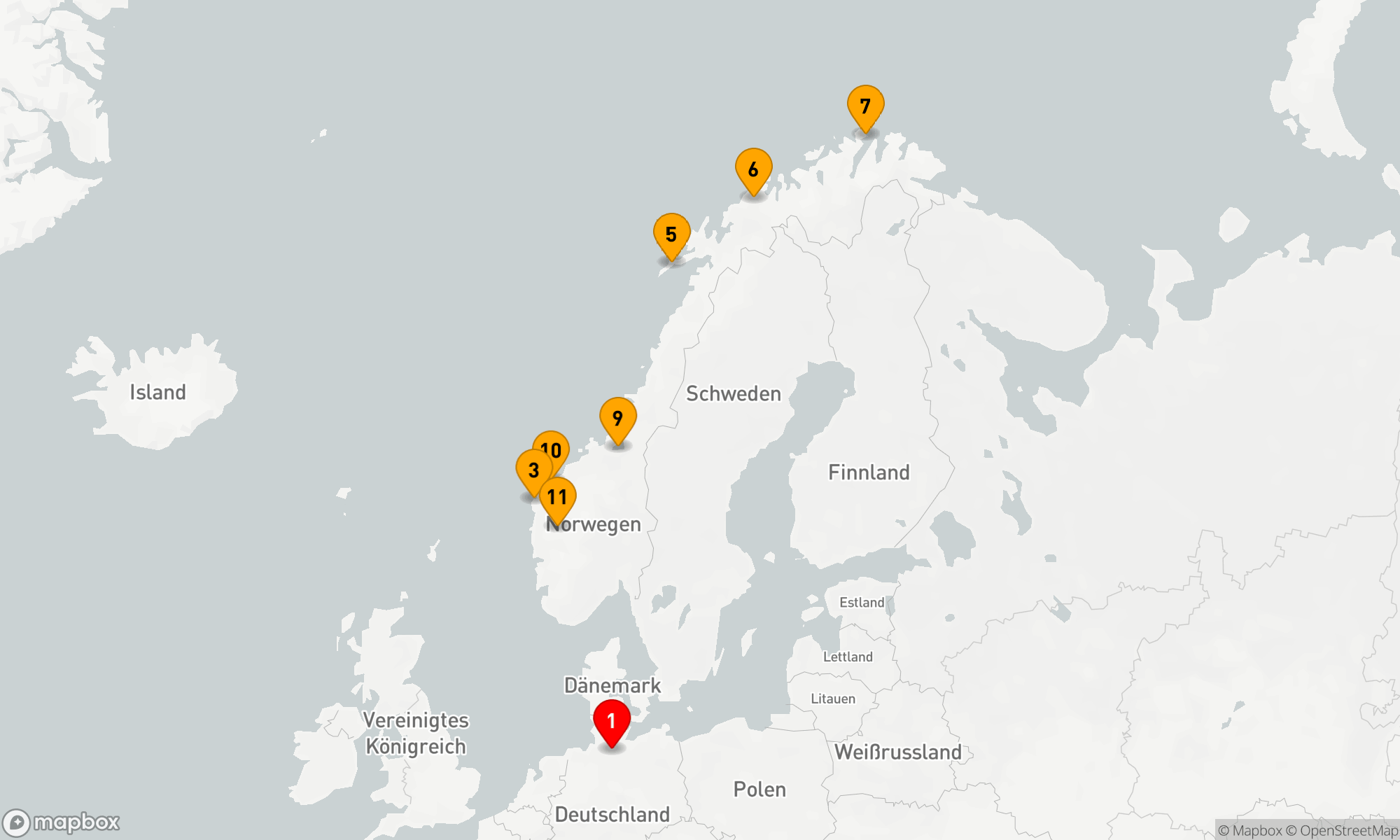 Route 12 Nächte - Nordische Seereisezauber: Von Wikingerstädten zu Nordlichtern
