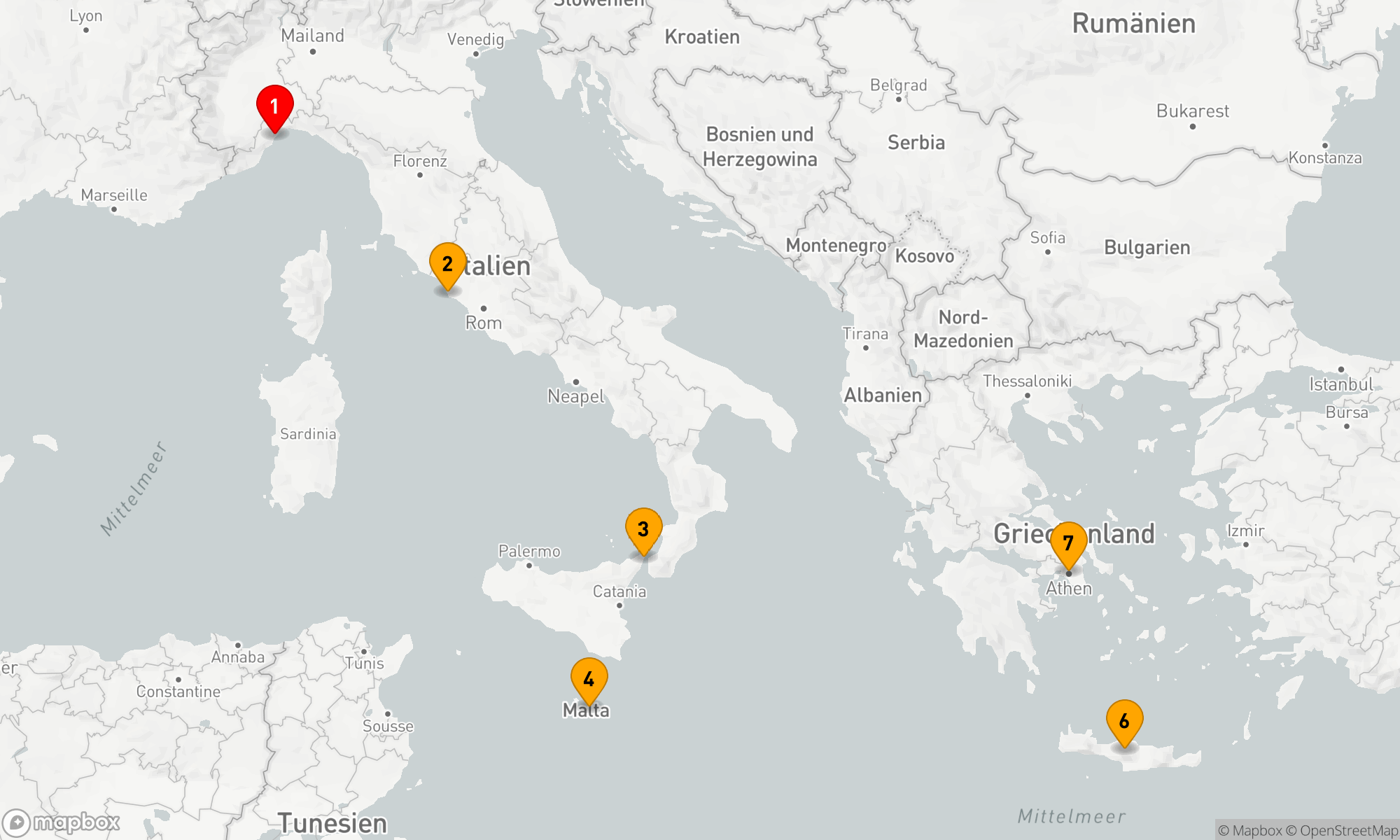 Route 6 Nächte - Kulturschätze des Mittelmeers