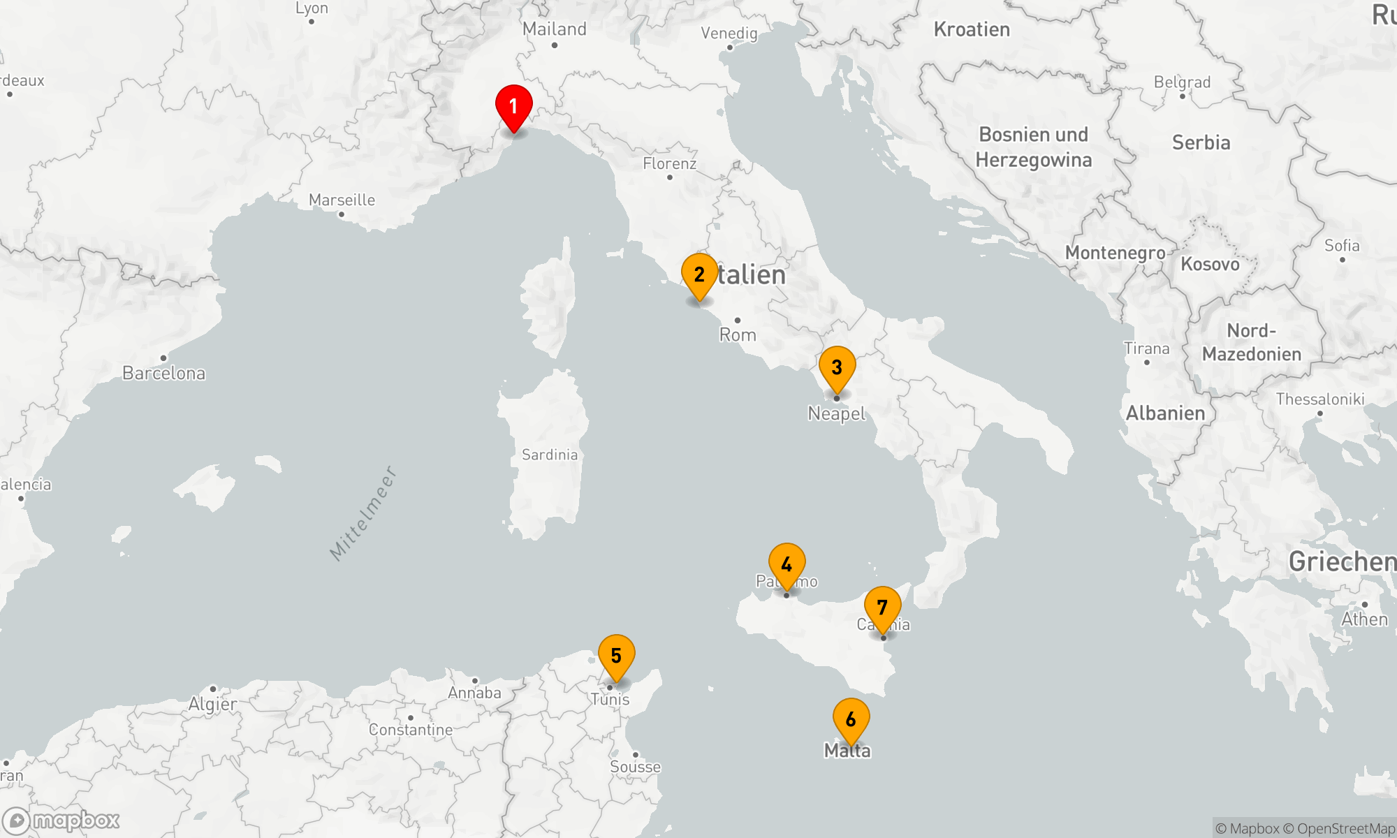 Route 6 Nächte - Mediterrane Entdeckungsreise