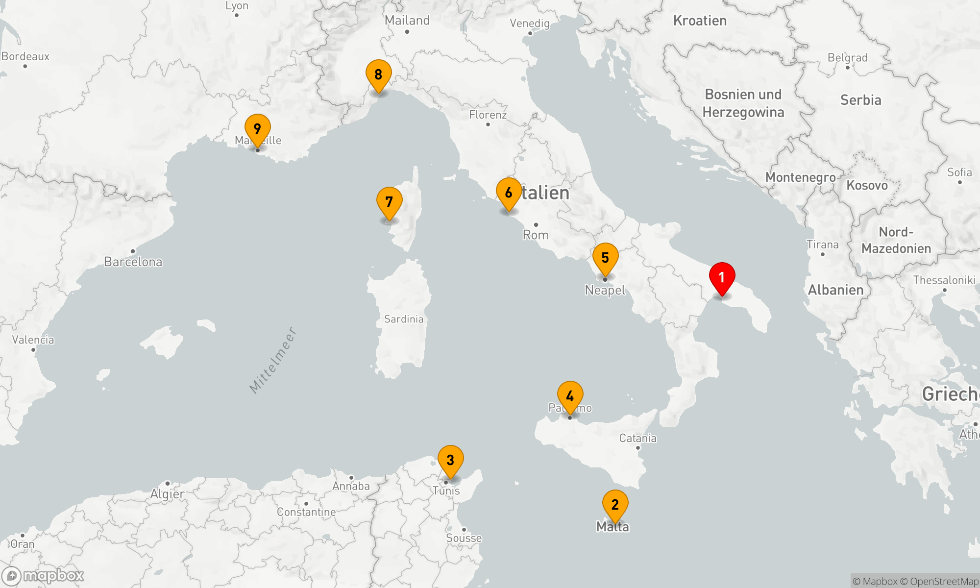 Route 8 Nächte - Mediterrane Entdeckungstour