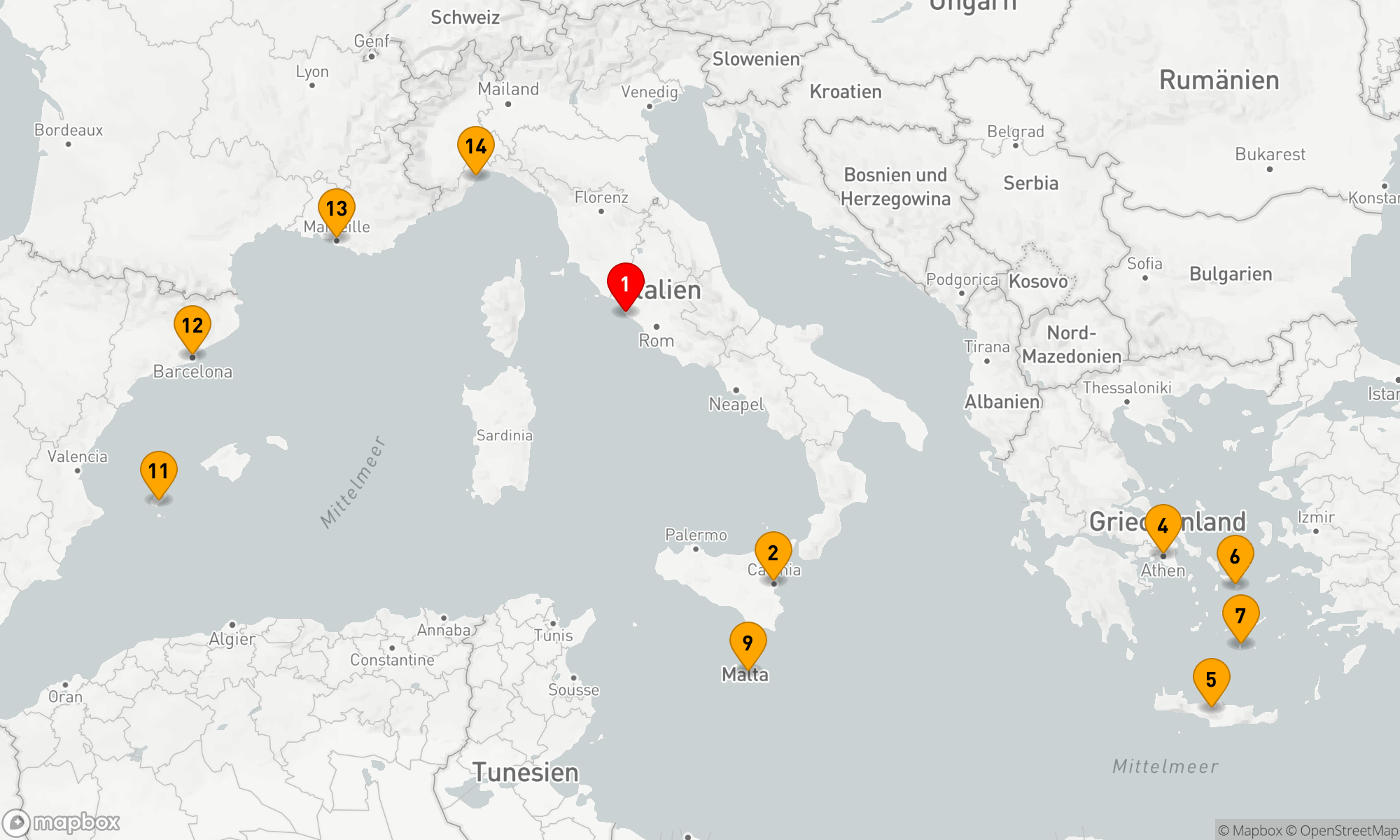Route 14 Nächte - Mediterrane Entdeckungen: Charme & Kultur Europas