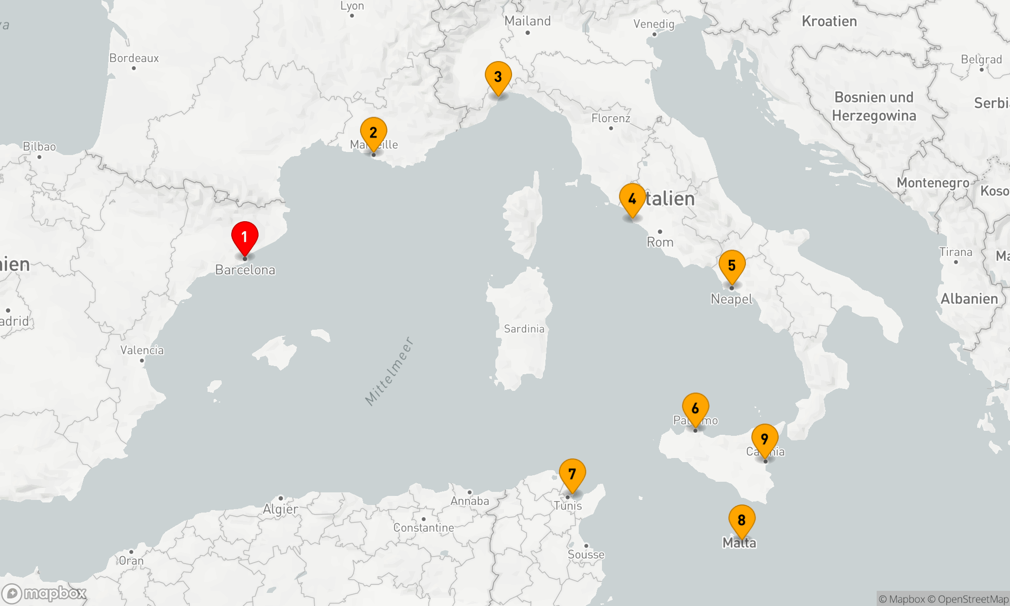 Route 8 Nächte - Mediterrane Entdeckungsreise