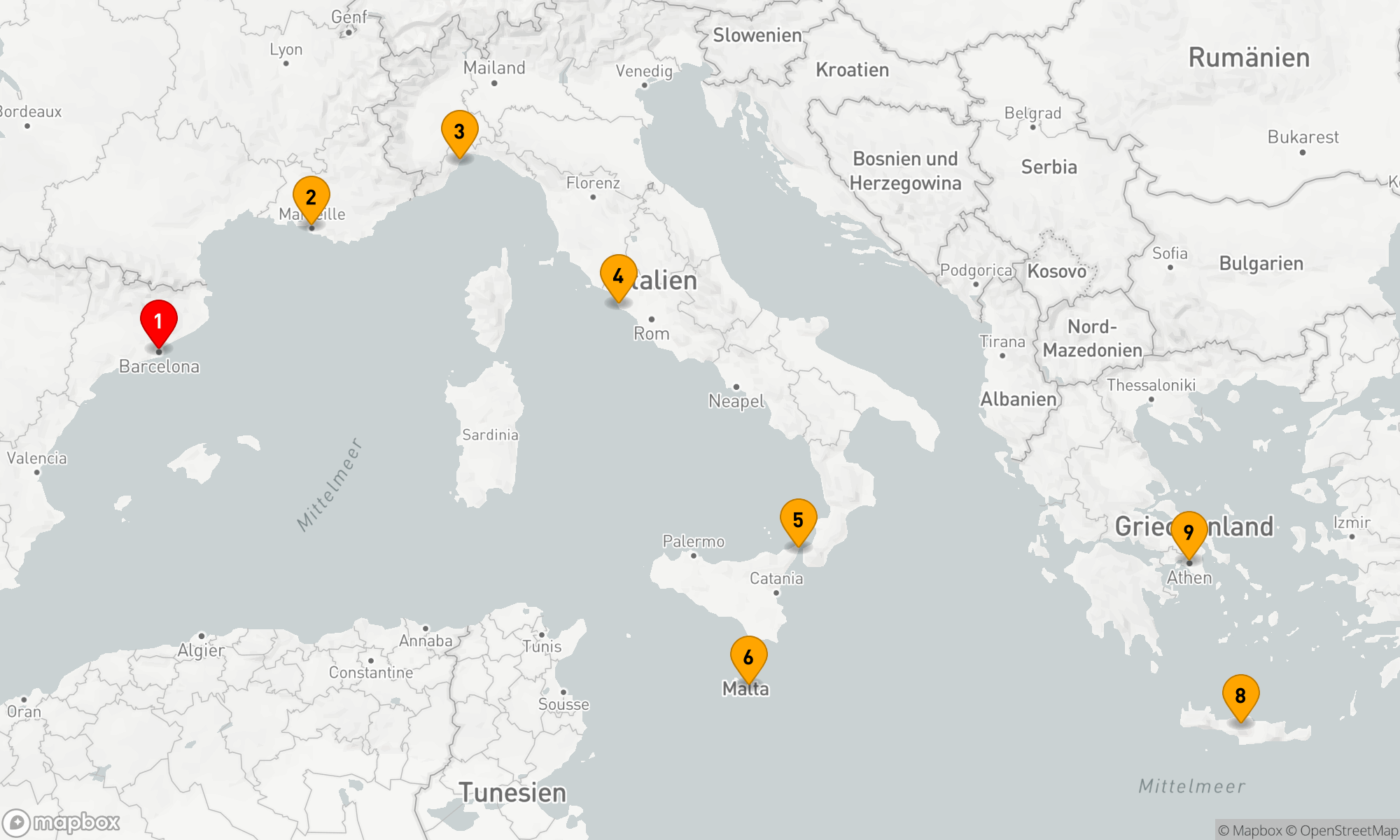 Route 8 Nächte - Mediterrane Entdeckungsreise