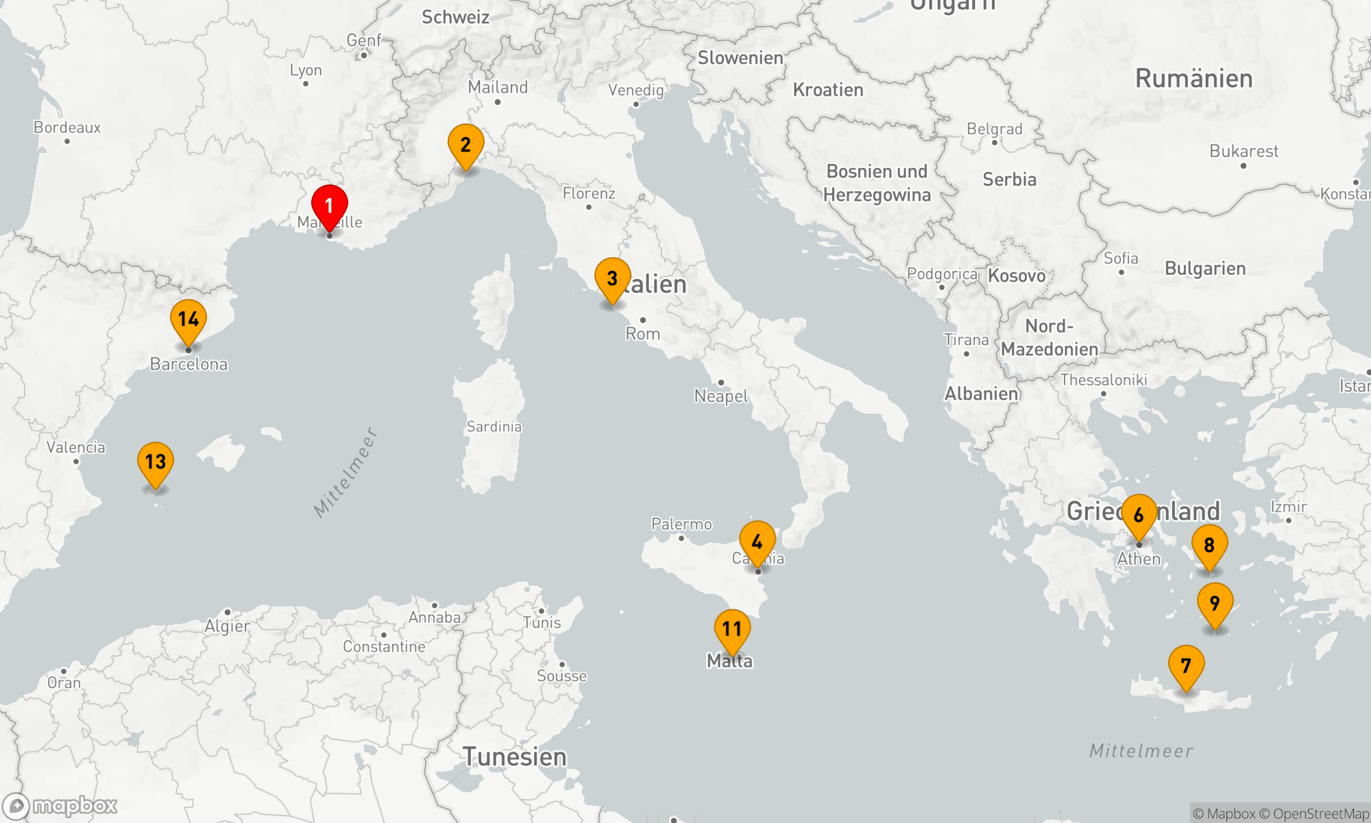 Route 14 Nächte - Mittelmeerzauber: Entdeckungsreise durch Geschichte und Kultur