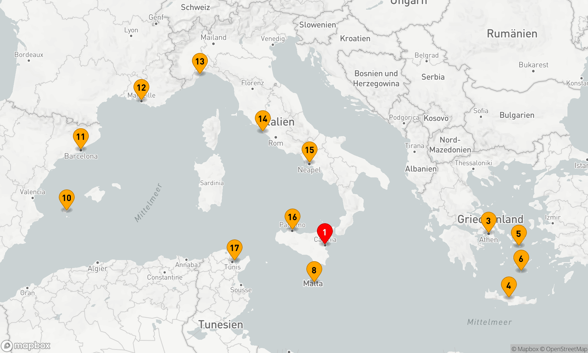 Route 18 Nächte - Mediterrane Schätze und Küstenzauber