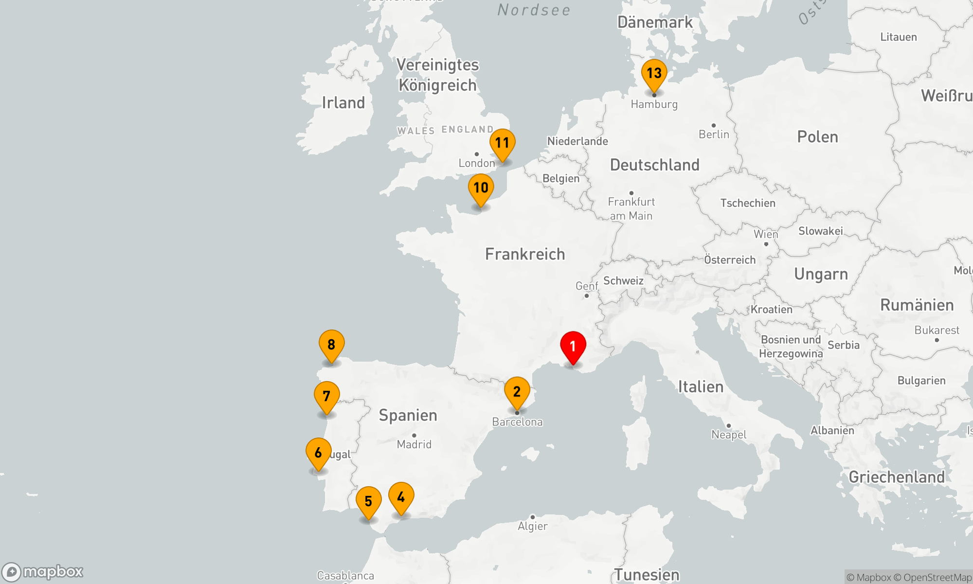 Route 12 Nächte - Vom Mittelmeer zur Nordsee: Entdeckungsreise entlang der Atlantikküste