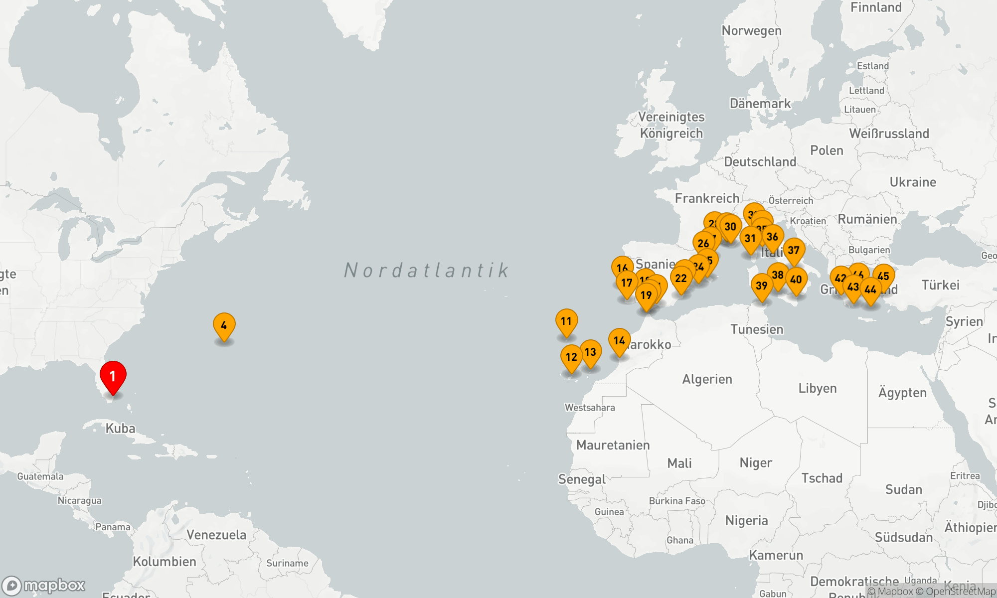 Route 45 Nächte - ATLANTIC TO AEGEAN ODYSSEY