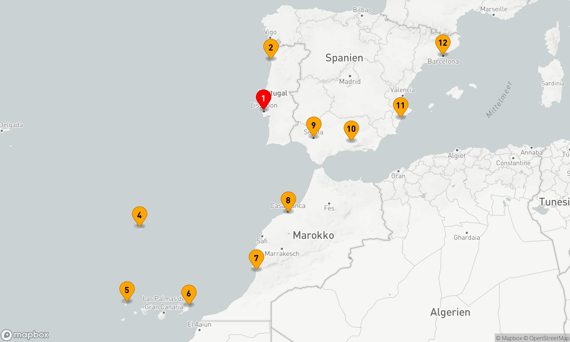 Route 11 Nächte - IBERIAN SHORES & ISLES