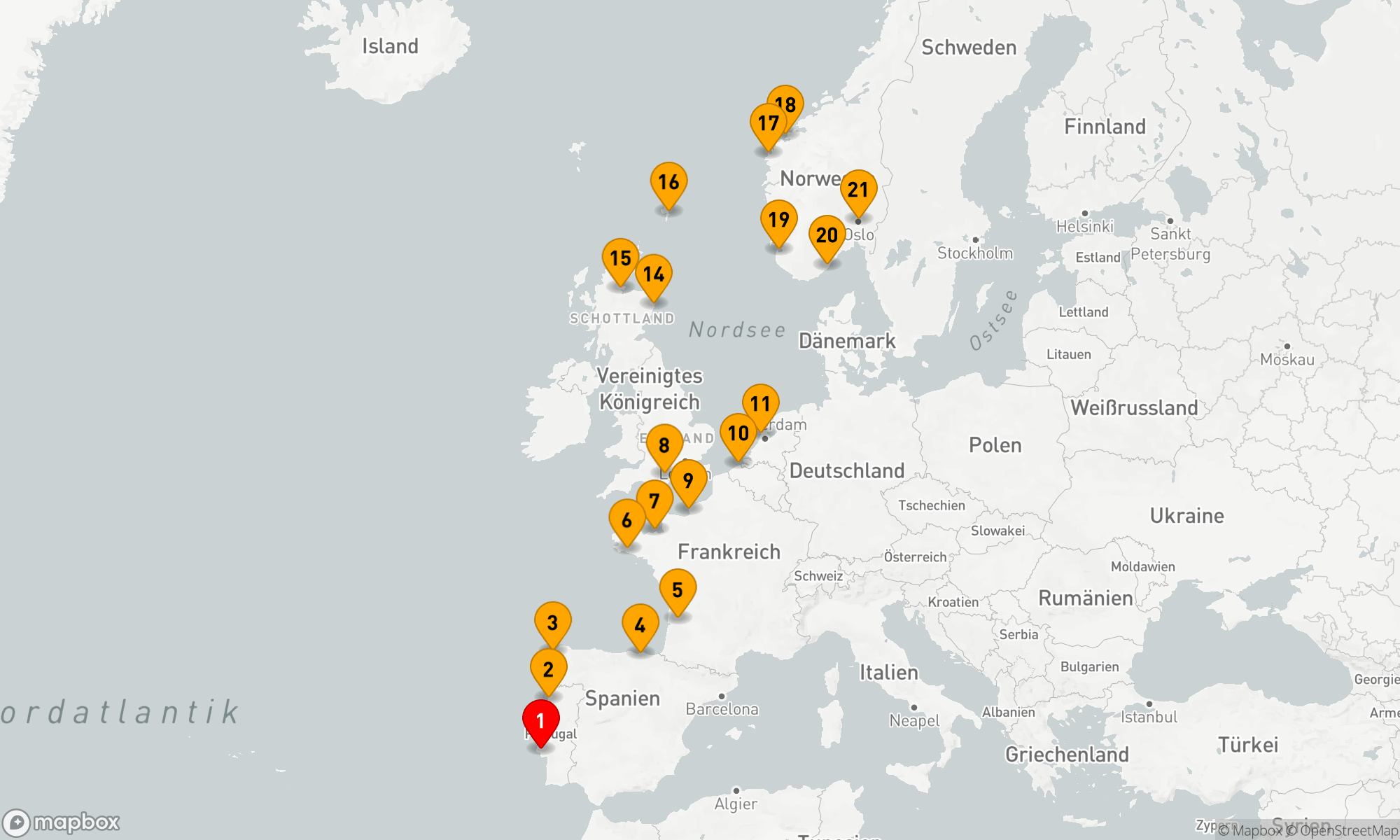 Route 20 Nächte - WINE COUNTRY TO FJORDS