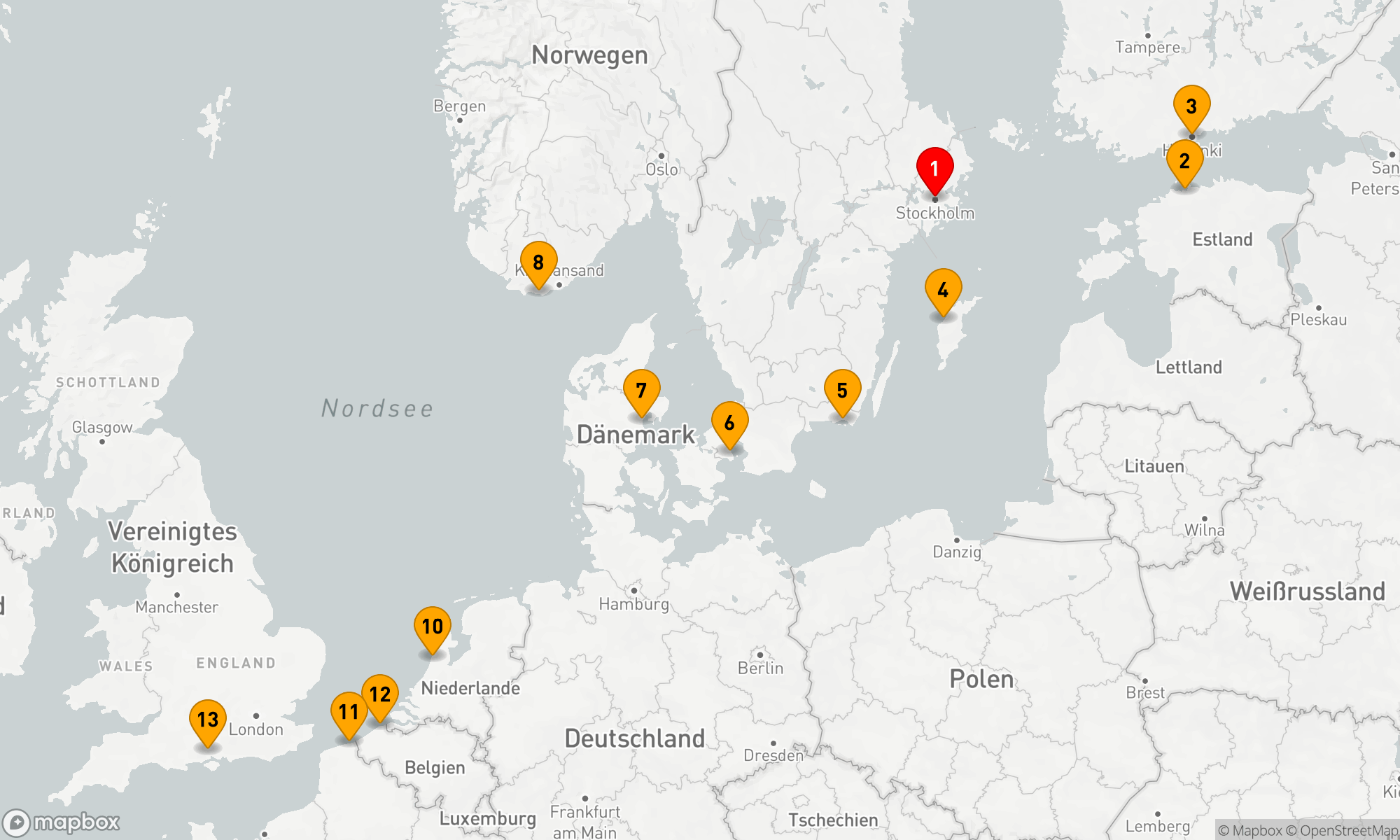 Route 12 Nächte - JEWELS OF NORTHERN EUROPE