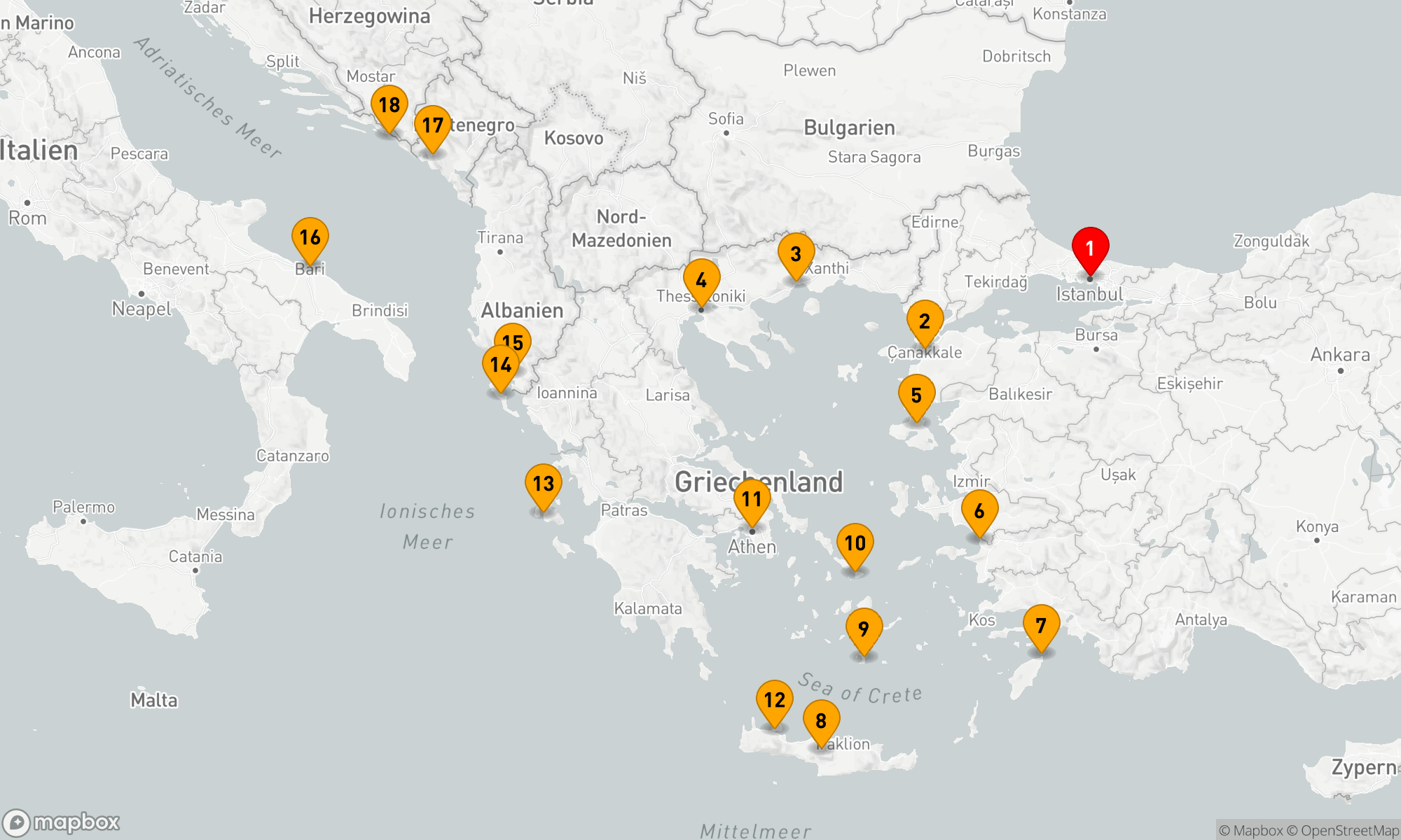 Route 17 Nächte - MYTHIC MEDITERRANEAN