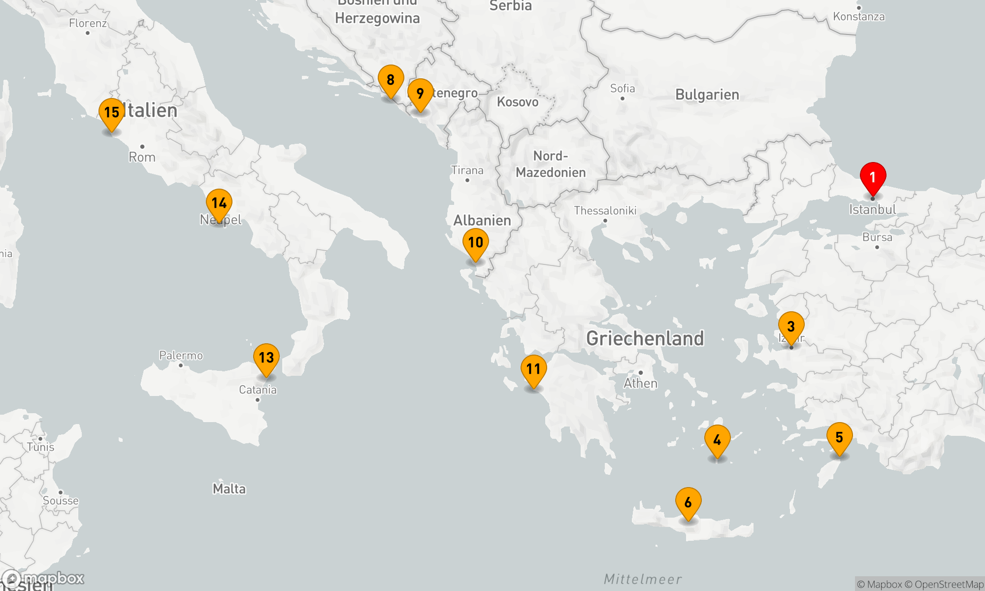 Route 14 Nächte - MEDITERRANEAN MOSAIC