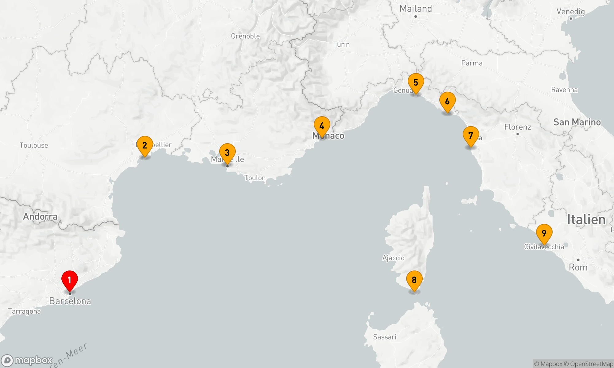 Route 8 Nächte - Südfrankreich und die Italienische Riviera vom Meer aus – mit Smithsonian Journeys