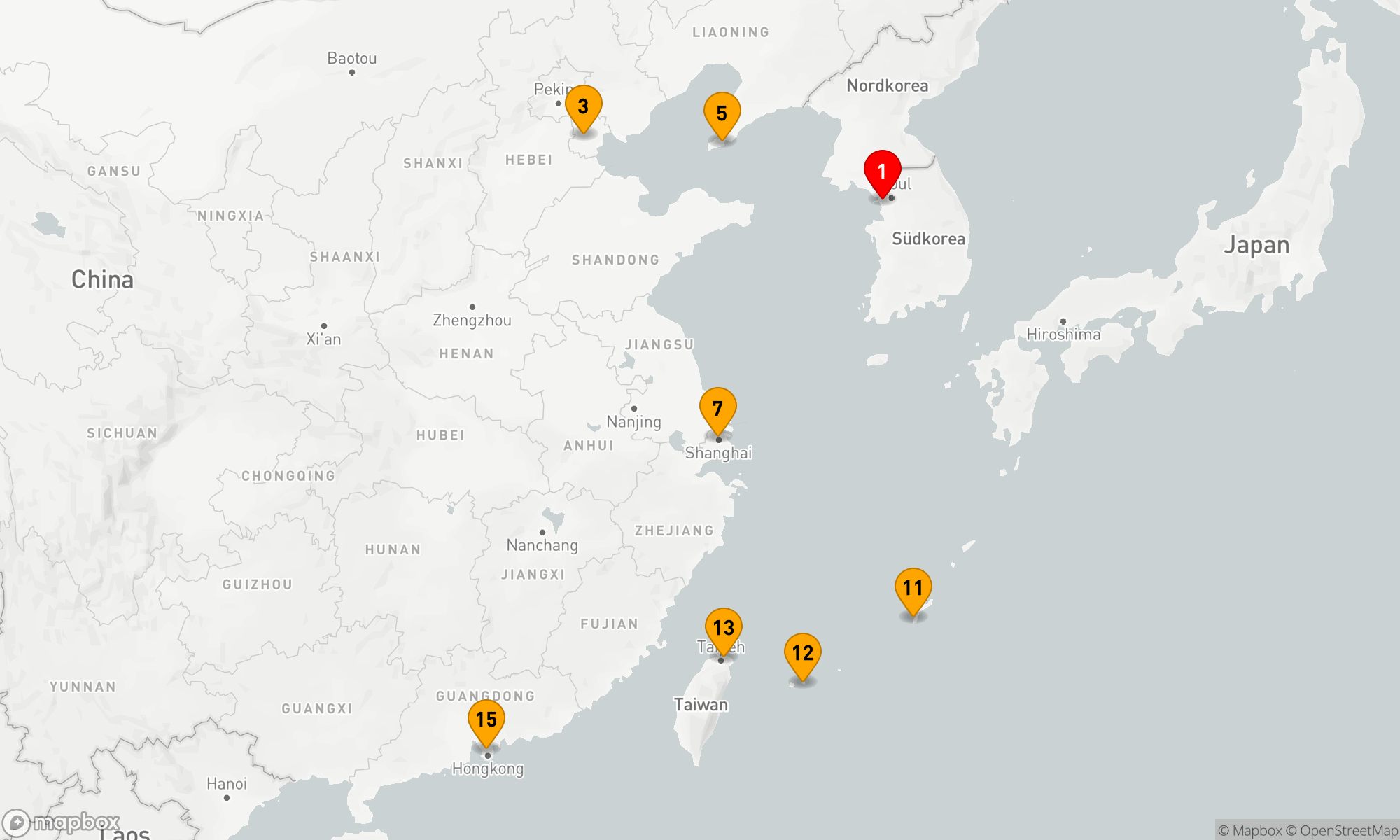 Route 15 Nächte - CHINA-INTENSIV-KREUZFAHRT: PEKING,  SCHANGHAI & TAIPEH