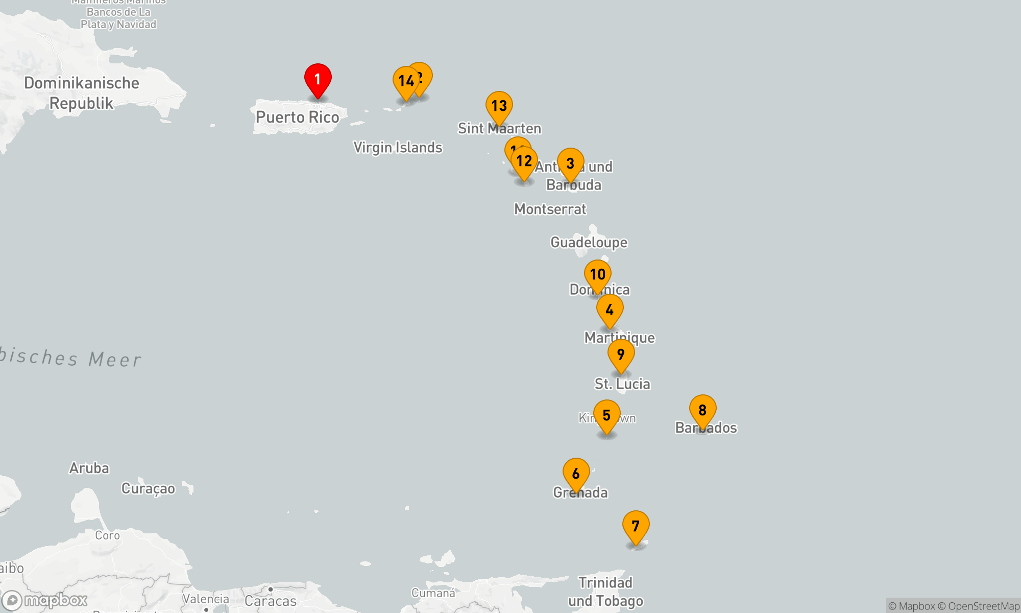 Route 14 Nächte - KARIBIK KREUZFAHRT: SAN JUAN,  ST. LUCIA & ST. KITTS