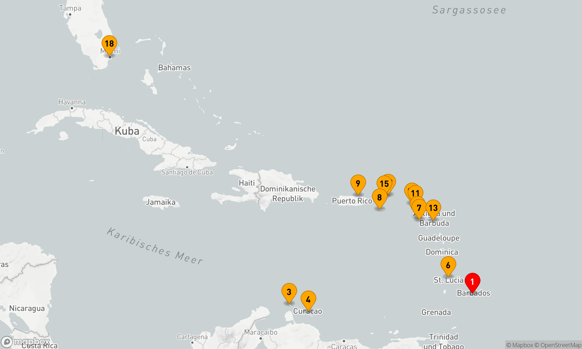 Route 17 Nächte - KARIBISCHE NEUJAHRSKREUZFAHRT: BARBADOS,  ARUBA & ST. BARTS