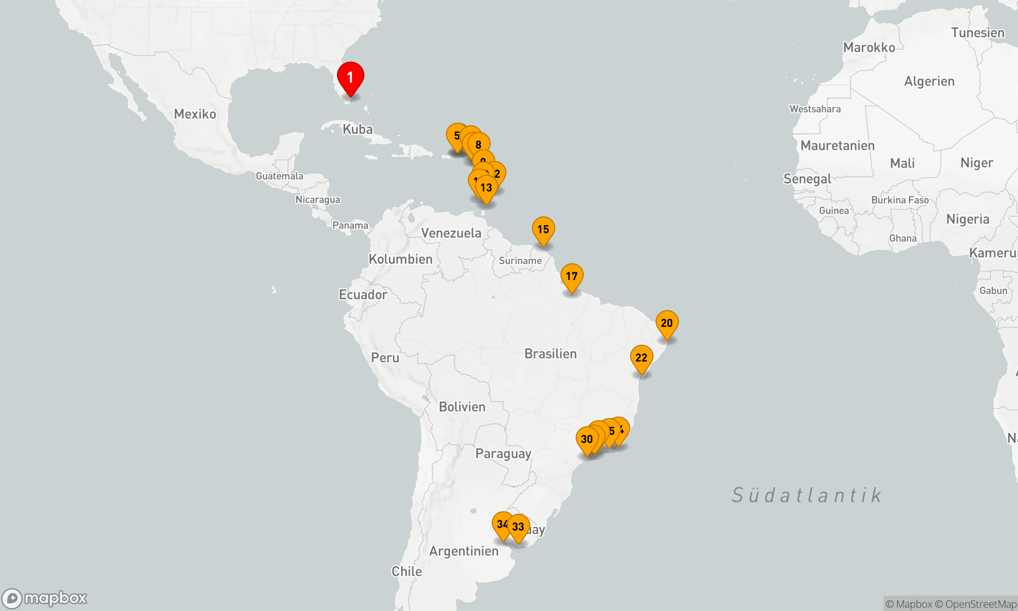 Route 34 Nächte - SÜDAMERIKA KREUZFAHRT: MIAMI,  RIO DE JANEIRO & BUENOS AIRES