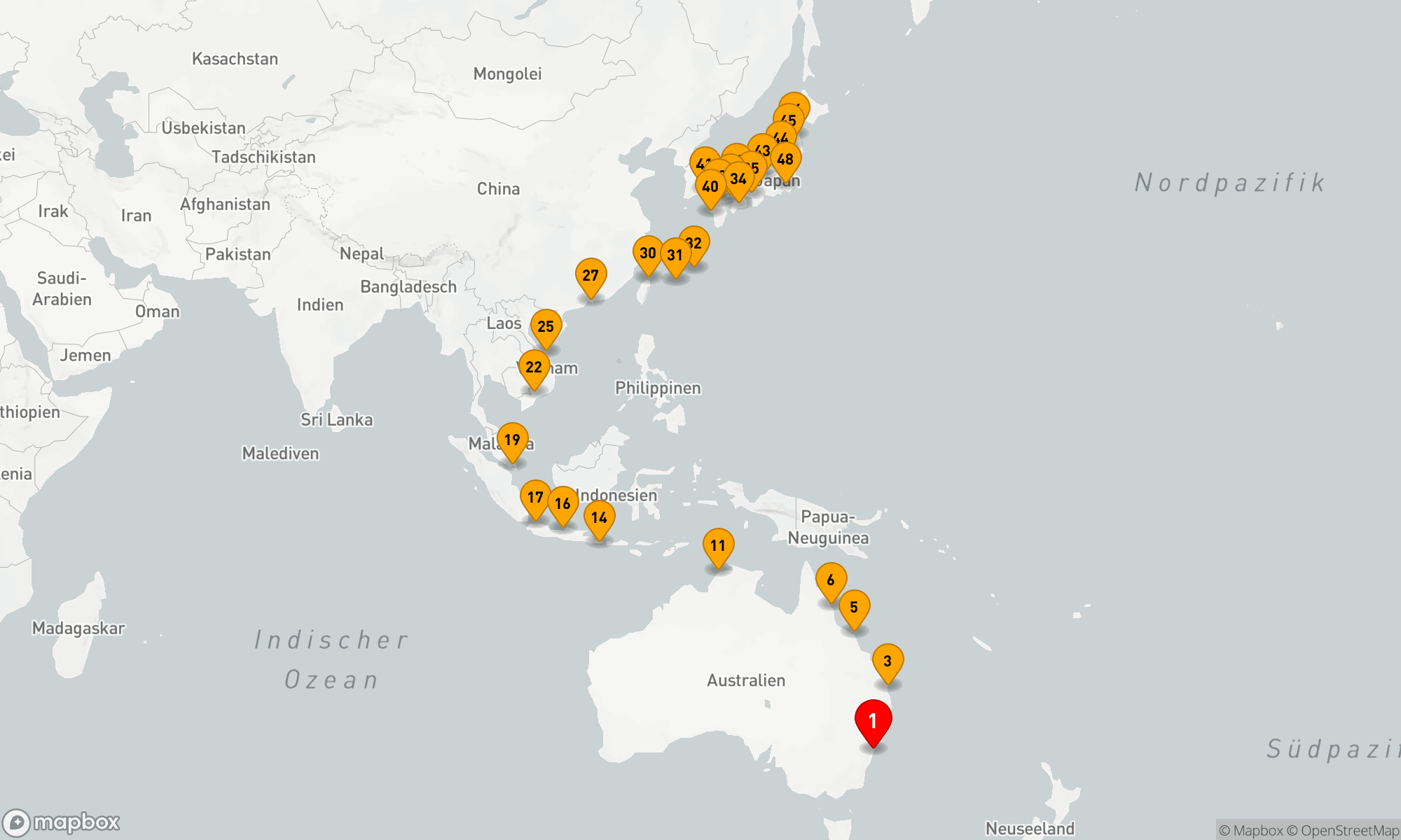Route 48 Nächte - GROSSE REISE VON AUSTRALIEN NACH JAPAN