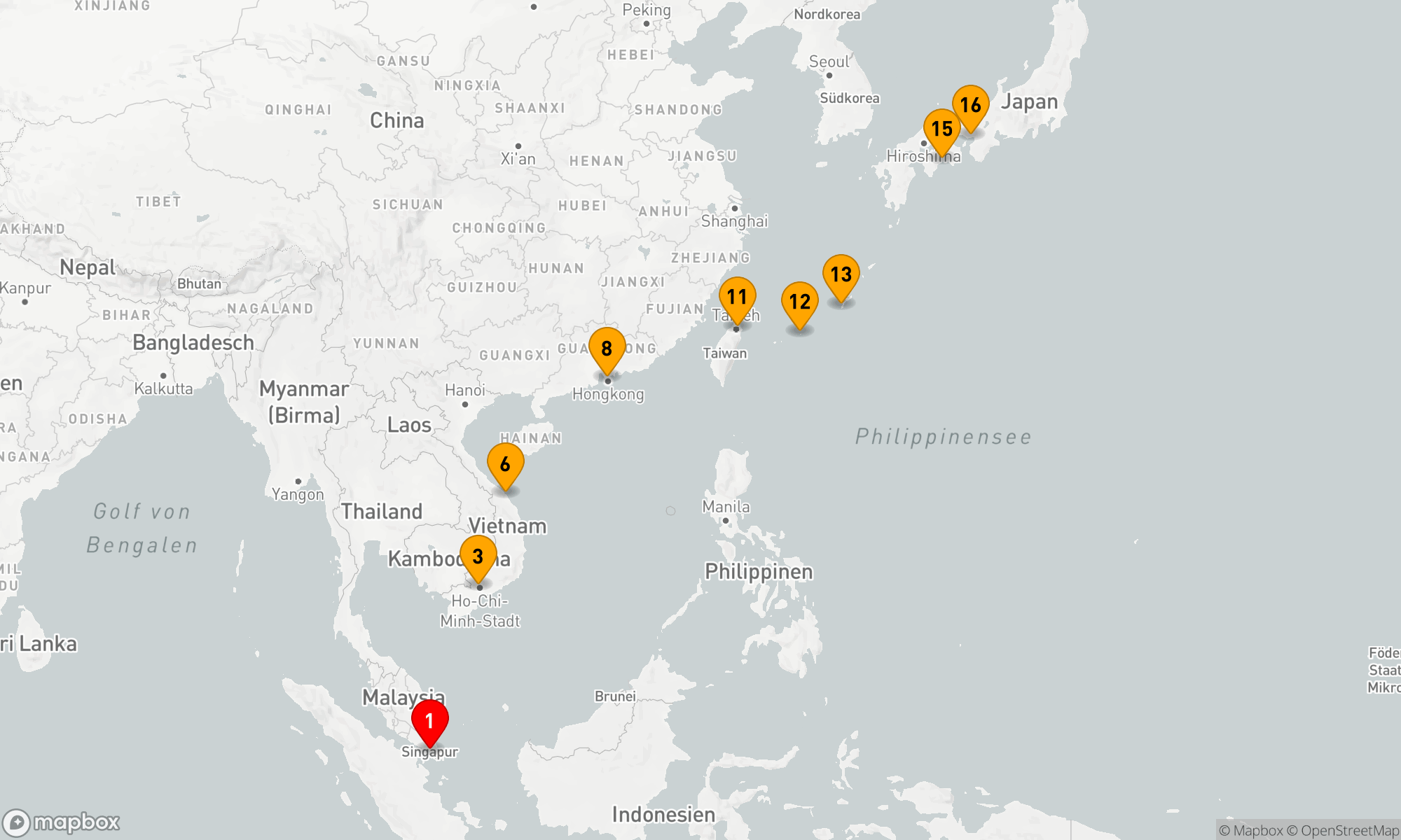 Route 15 Nächte - ASIA HIGHLIGHTS CRUISE: HO CHI MINH CITY,  HONG KONG & KOBE