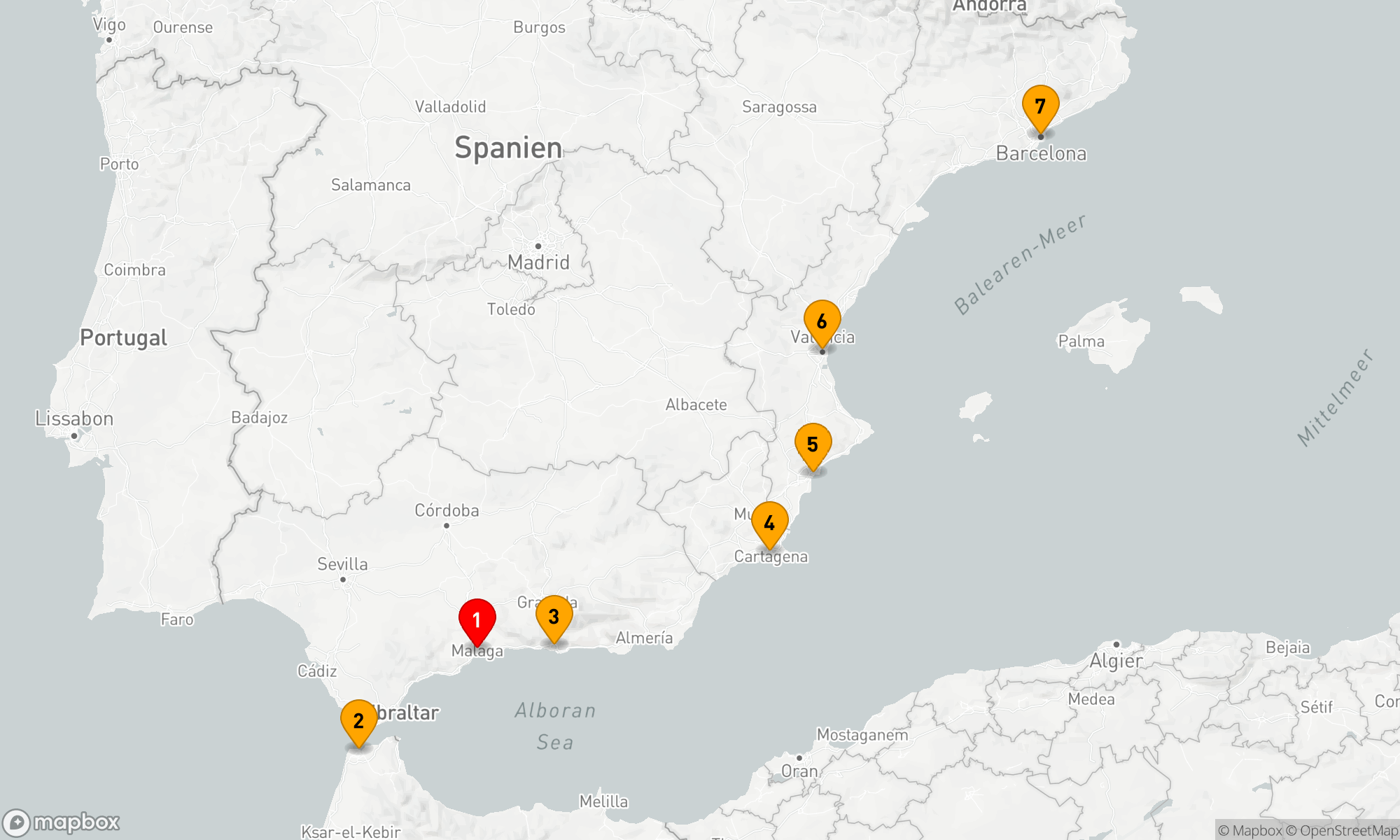 Route 7 Nächte - SPANIEN INTENSIV: MALAGA,  VALENCIA & BARCELONA