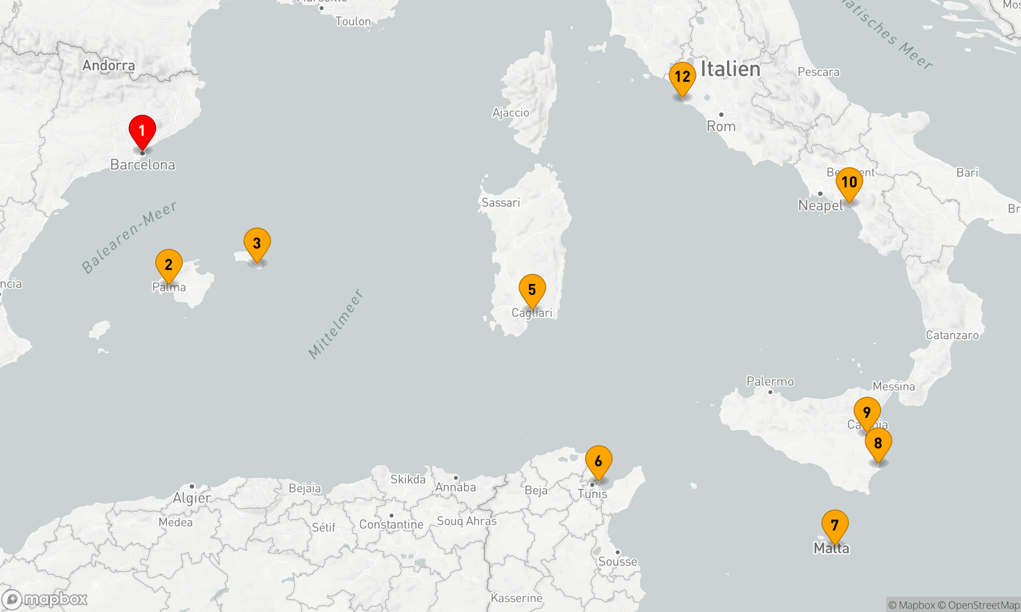 Route 11 Nächte - SPANIEN & ITALIEN KREUZFAHRT: BARCELONA,  SALERNO & ROM