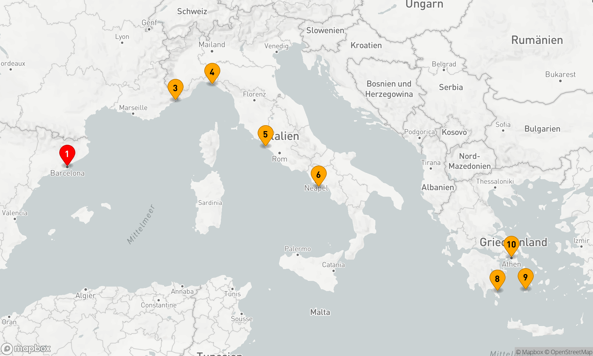 Route 9 Nächte - Mediterrane Entdeckungsreise