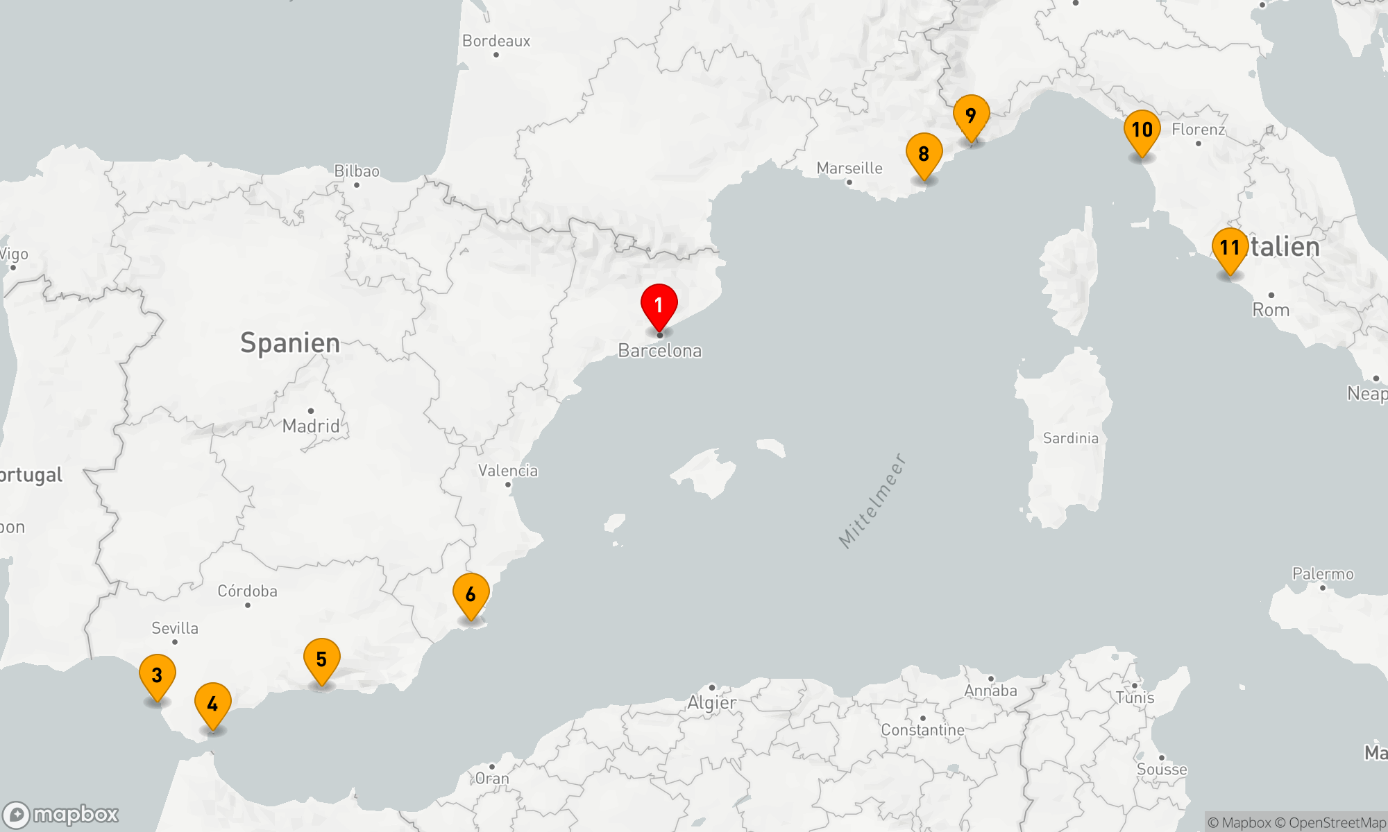 Route 10 Nächte - Mediterrane Entdeckungsreise von Küste zu Küste