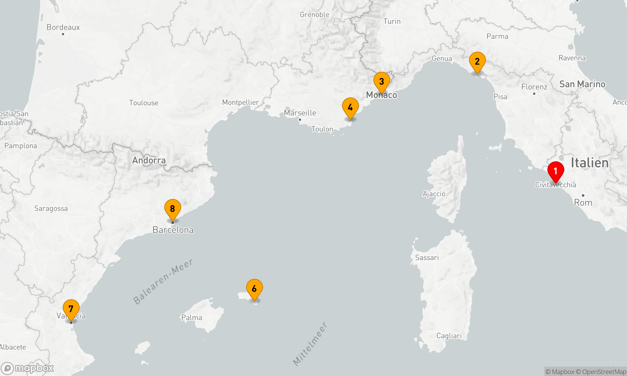 Route 7 Nächte - Mediterrane Eleganz: Von der Ewigen Stadt zur Katalanischen Metropole