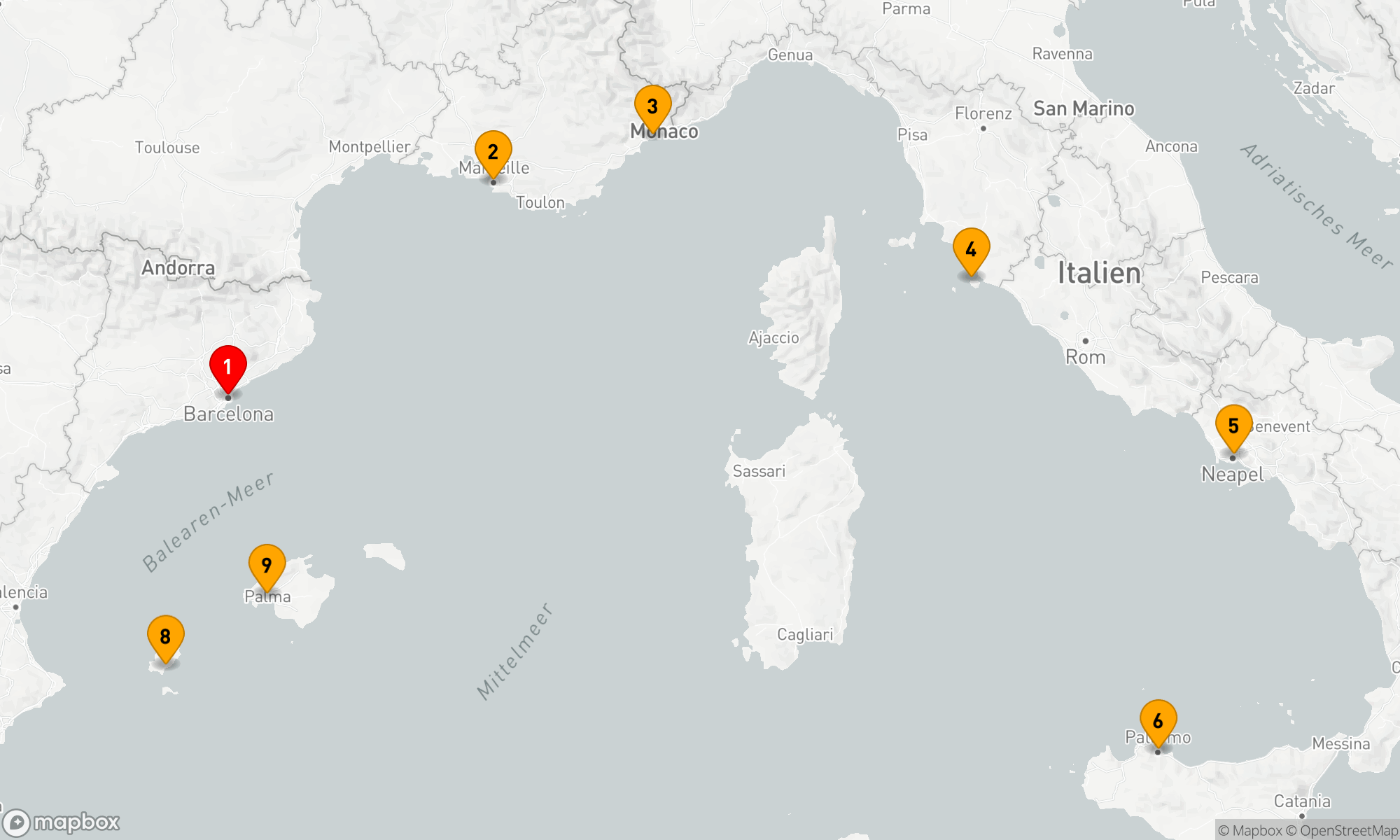 Route 9 Nächte - Mediterrane Glanzlichter-Entdeckungsreise
