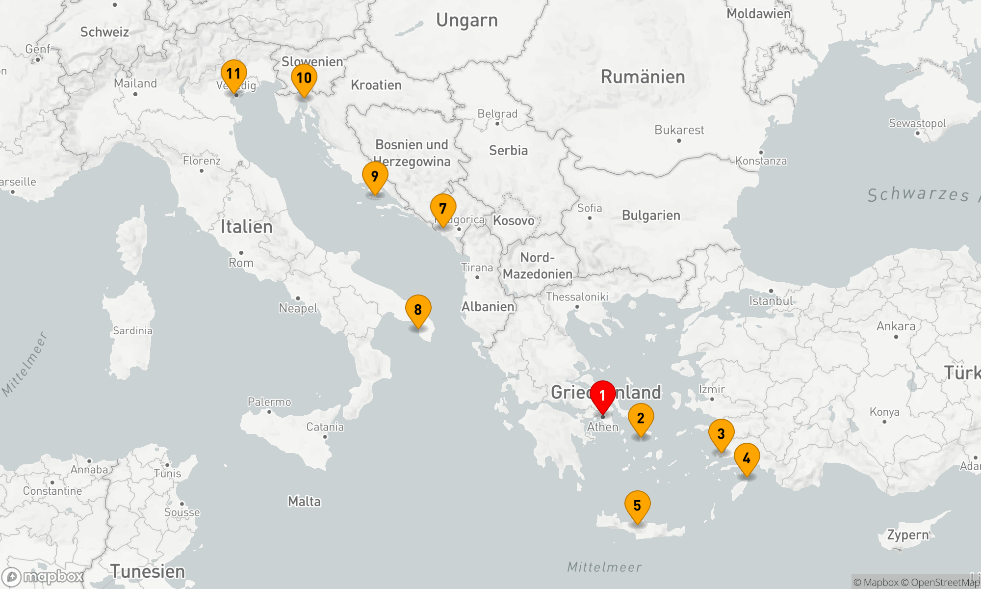 Route 10 Nächte - Griechisch-Adriatische Entdeckungsreise