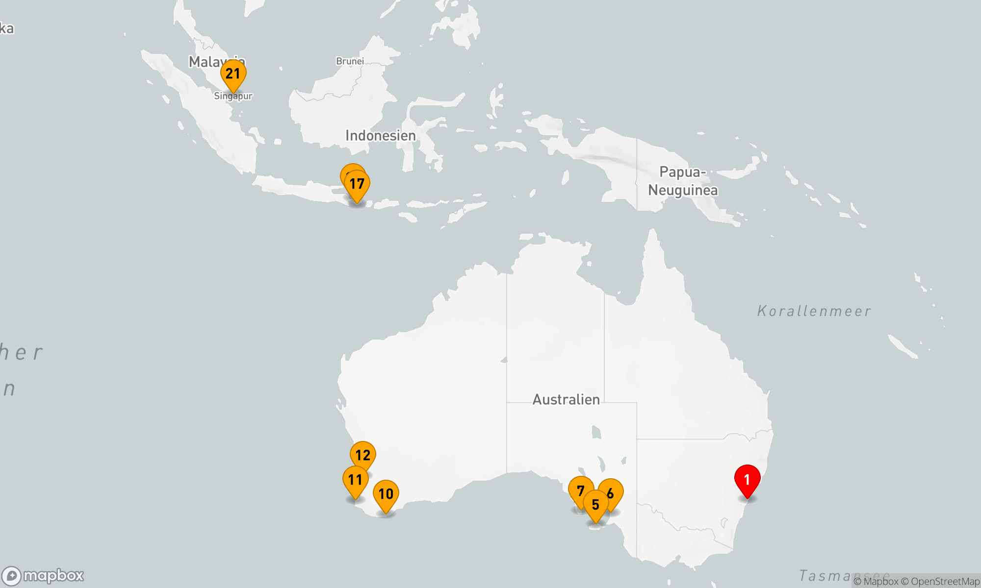 Route 20 Nächte - KREUZFAHRT AUSTRALIEN & BALI: SYDNEY,  KÄNGURU INSEL & SINGAPUR