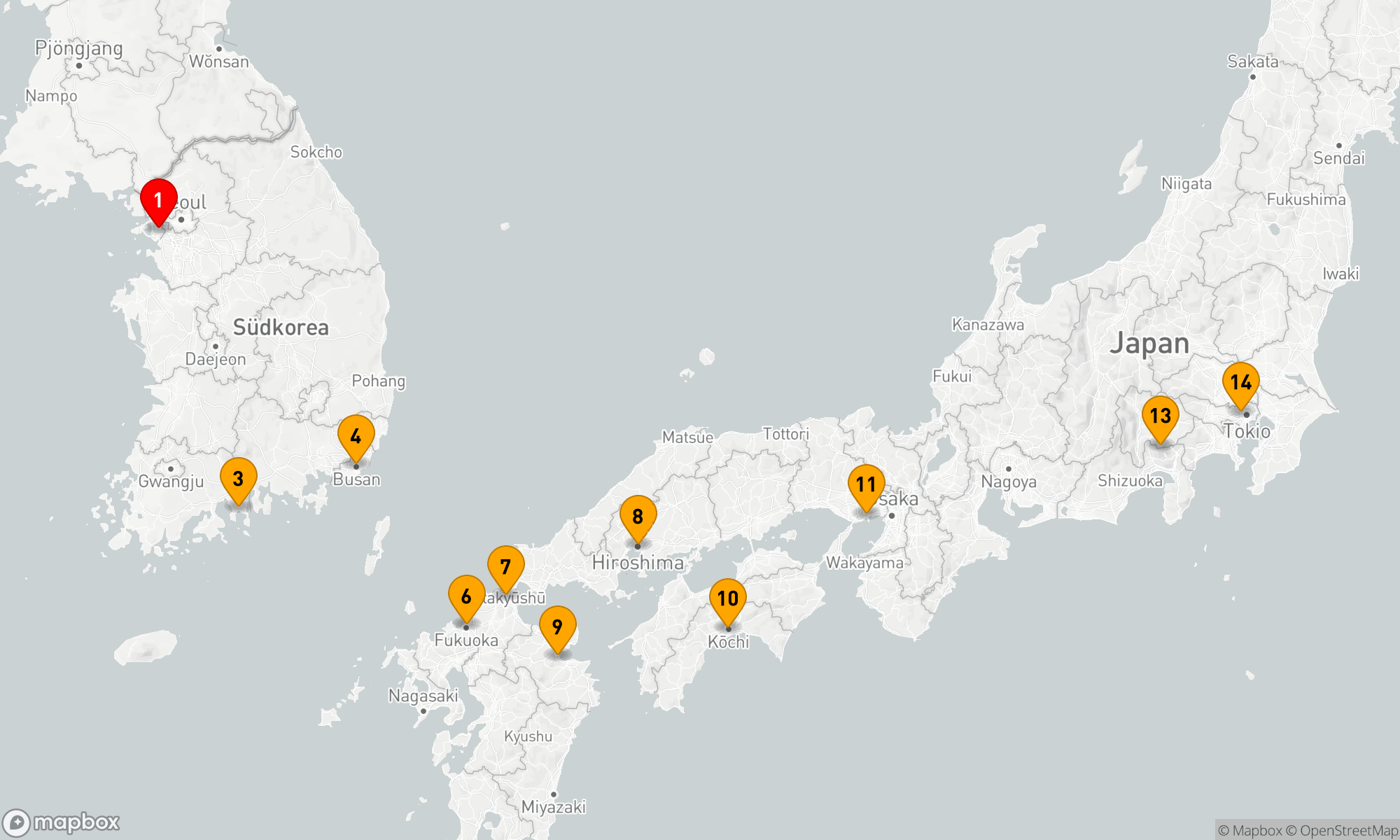 Route 14 Nächte - JAPAN & SÜDKOREA KREUZFAHRT: SEOUL,  KOBE & TOKYO