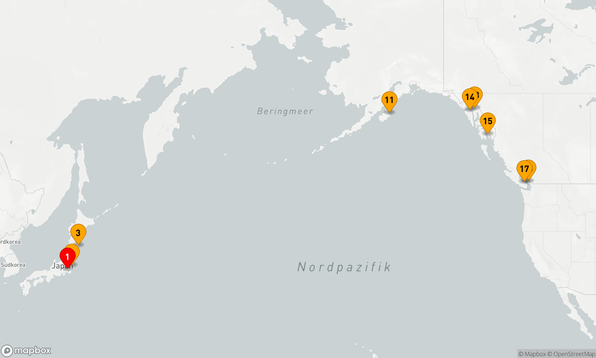 Route 17 Nächte - TRANSPAZIFISCHE KREUZFAHRT: TOKIO,  ALASKA & VANCOUVER