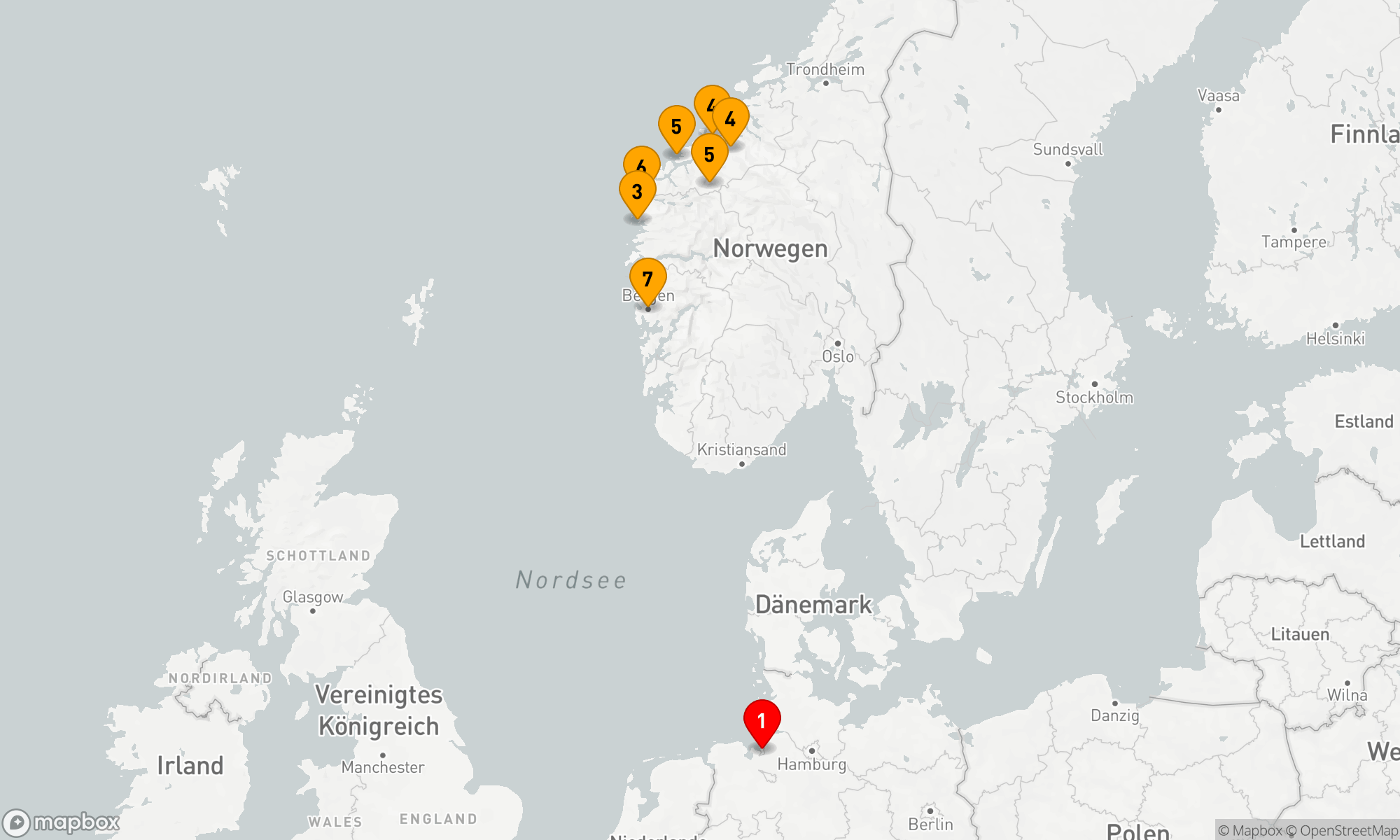 Route 8 Nächte - Fjordabenteuer mit MS Amera