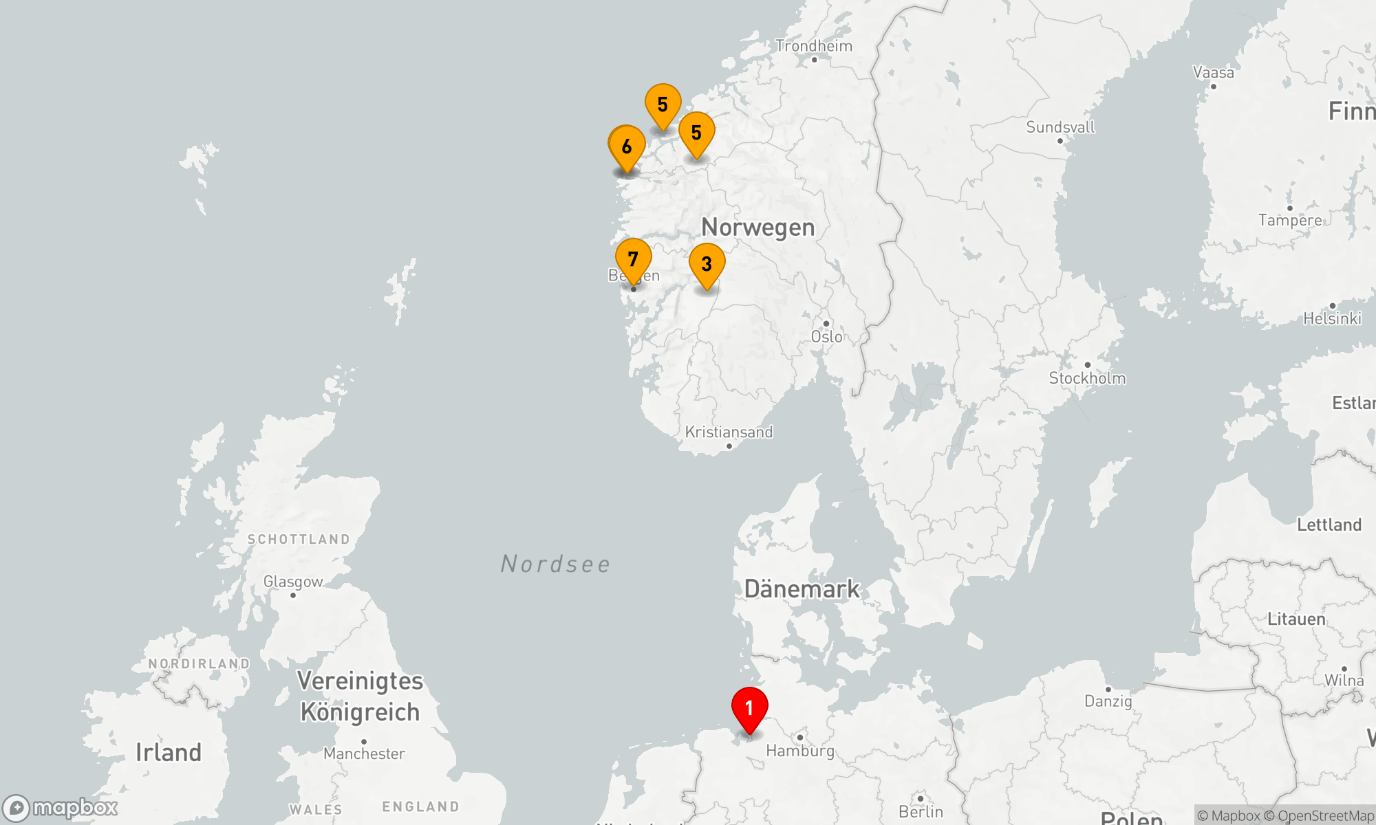 Route 8 Nächte - Feuerwerk der Fjorde