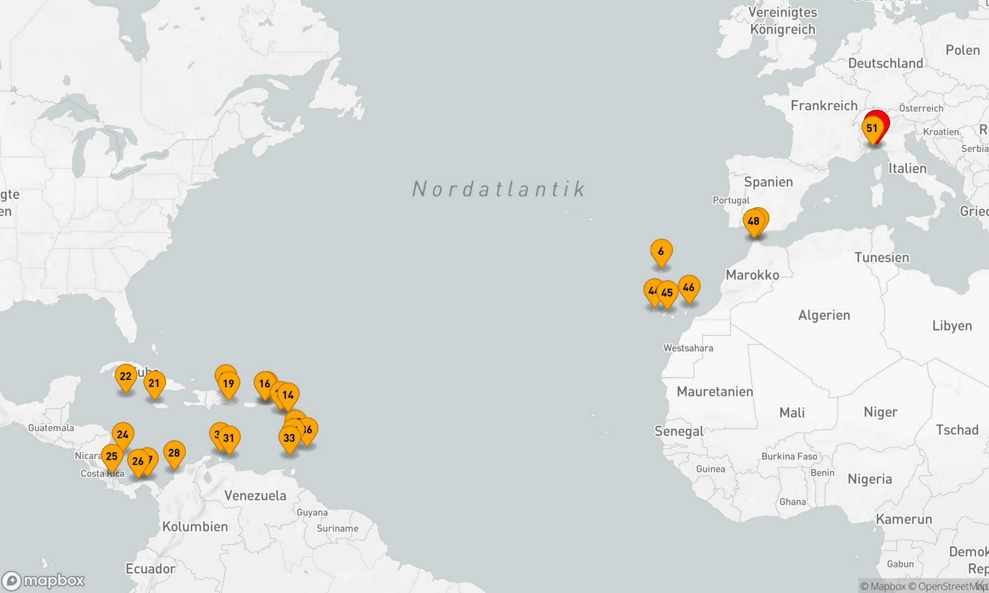 Route 50 Nächte - Karibik-Reise