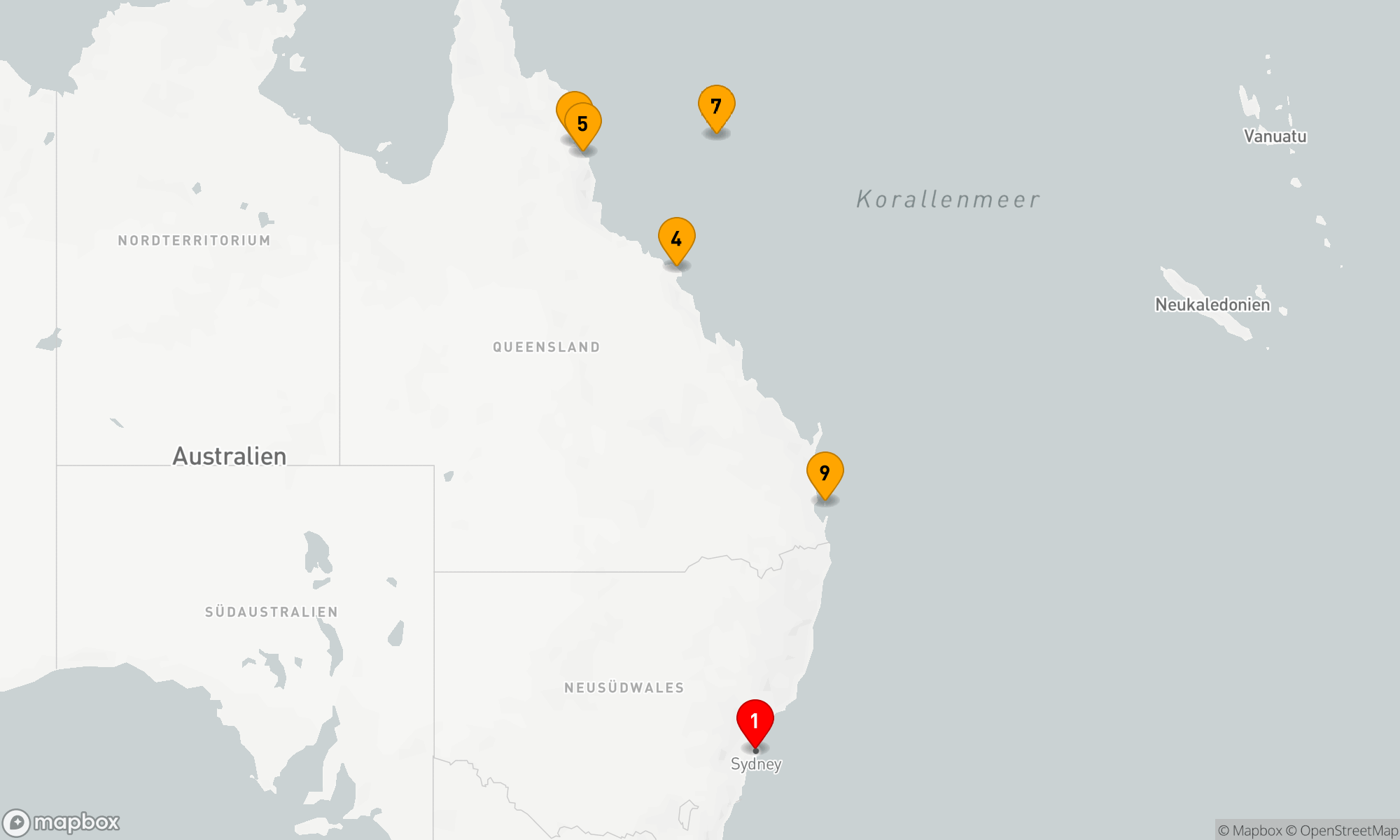 Route 10 Nächte - GREAT BARRIER REEF