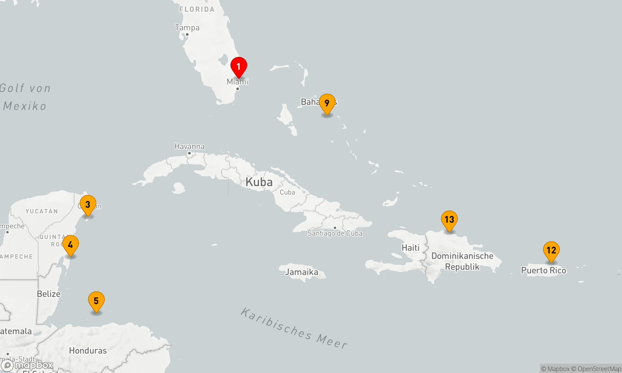 Route 14 Nächte - Abenteurer der östlichen/westlichen Karibik