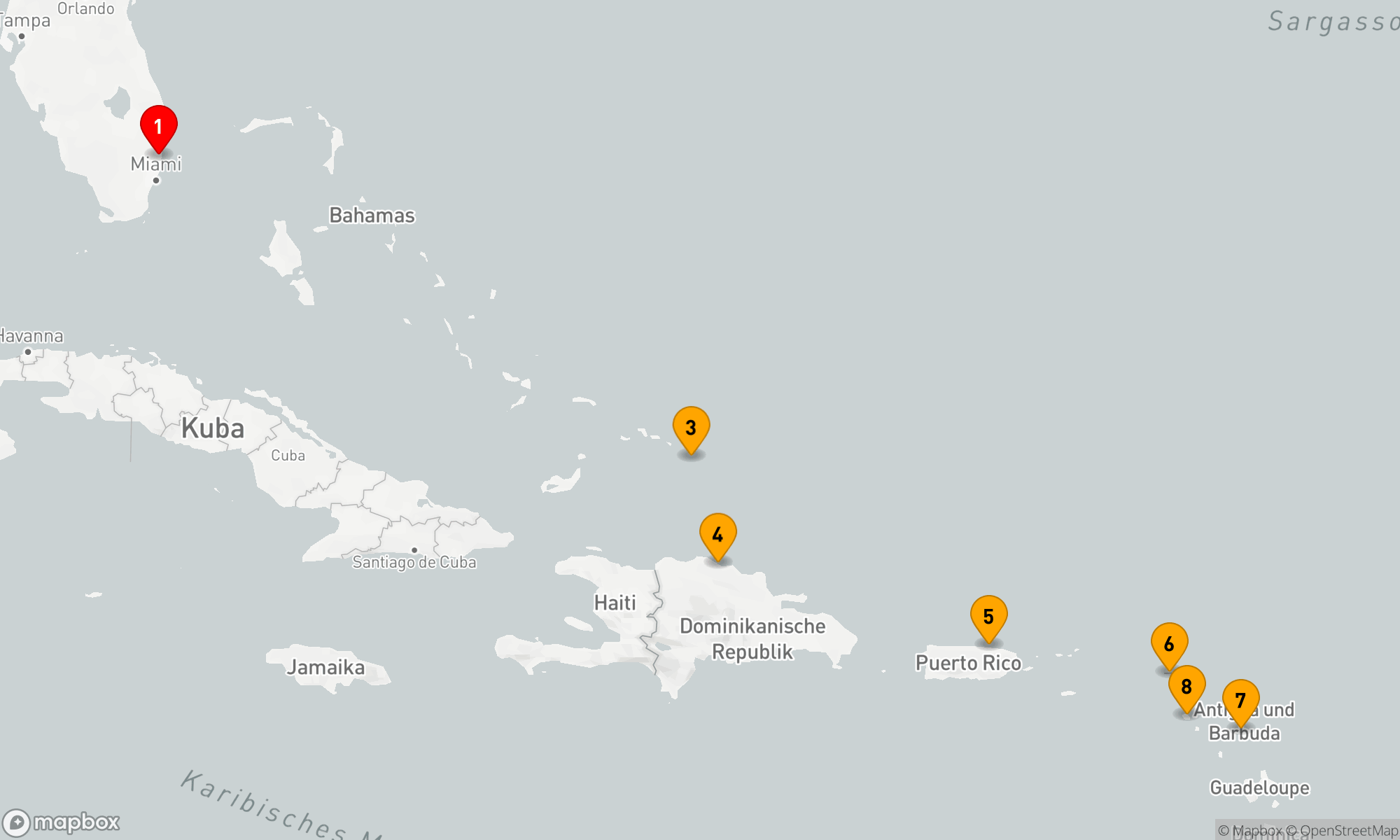 Route 10 Nächte - Östliche Karibik mit St. Kitts