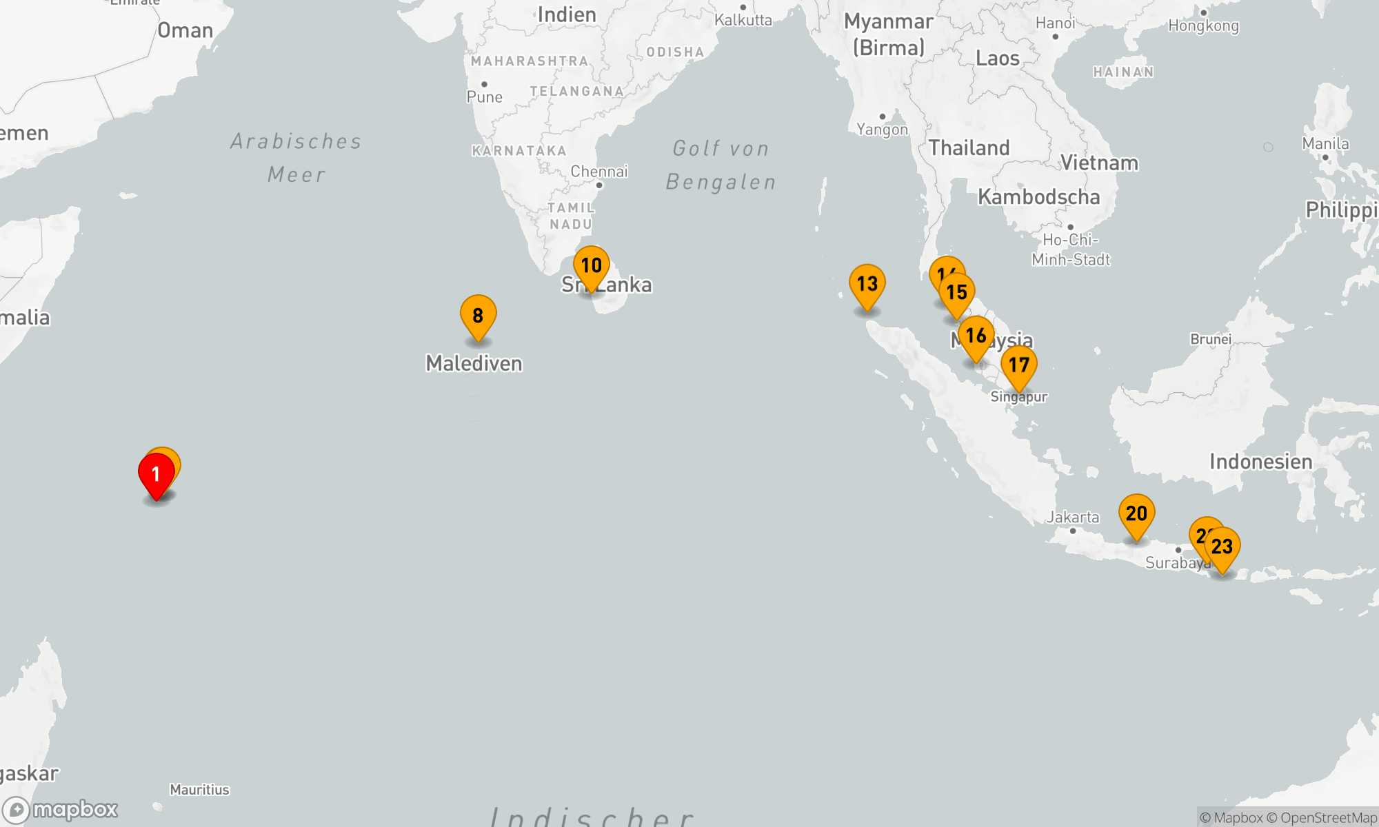 Route 23 Nächte - Zwischen Seychellen und Bali